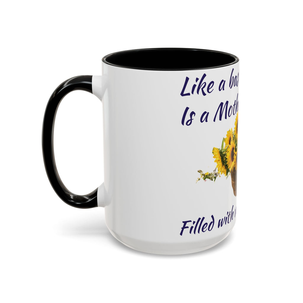 Basket of Sunflowers Mother's Heart Accent Mug — Floral Mother's Day Coffee Mug