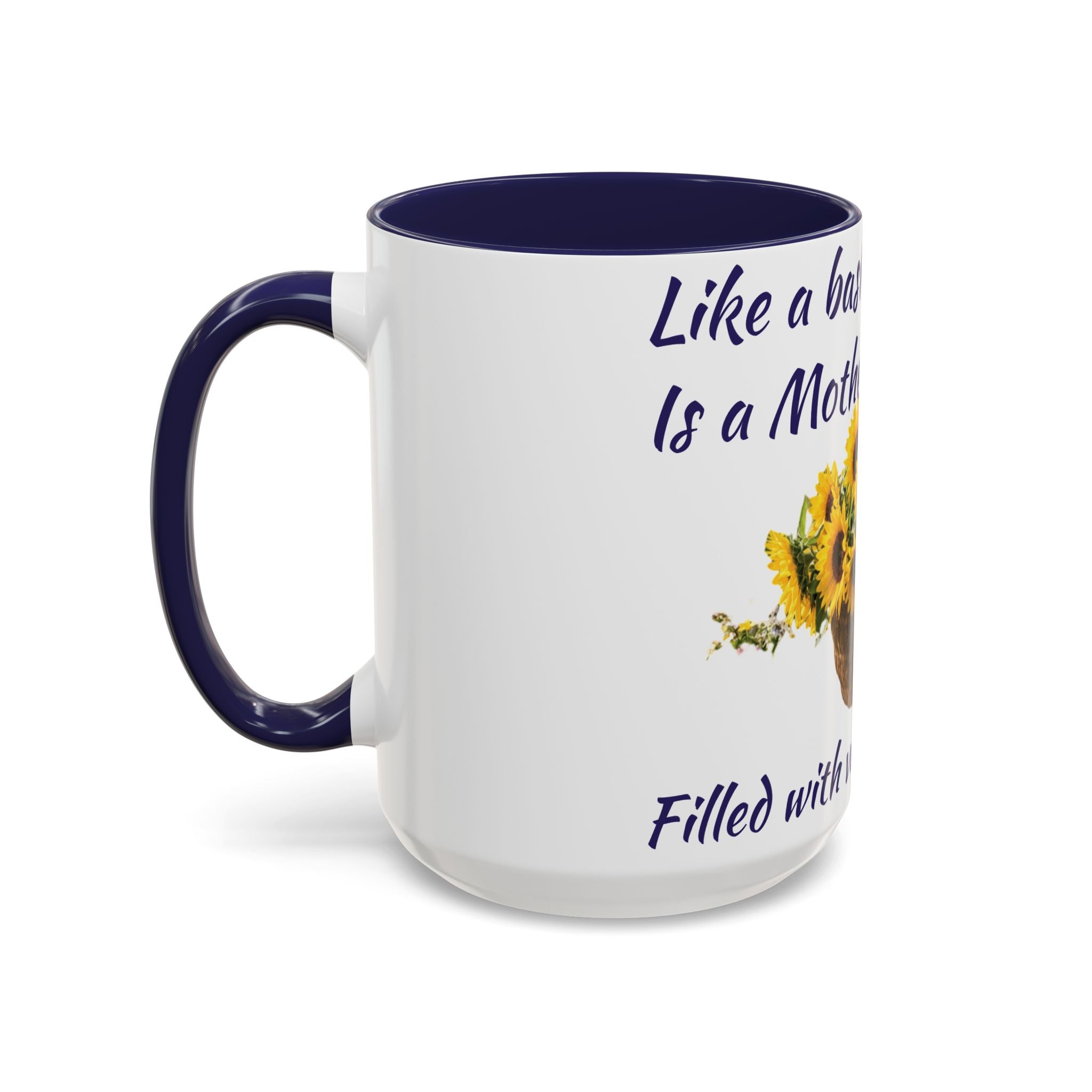 Basket of Sunflowers Mother's Heart Accent Mug — Floral Mother's Day Coffee Mug