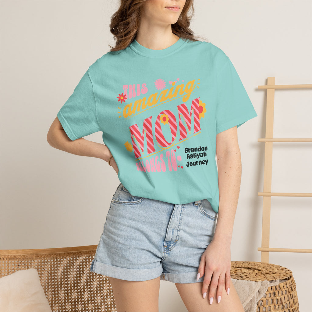 Personalized "This Amazing Mom Belongs To" T-Shirt — Custom Kids' Names (Mother's Day Gift)