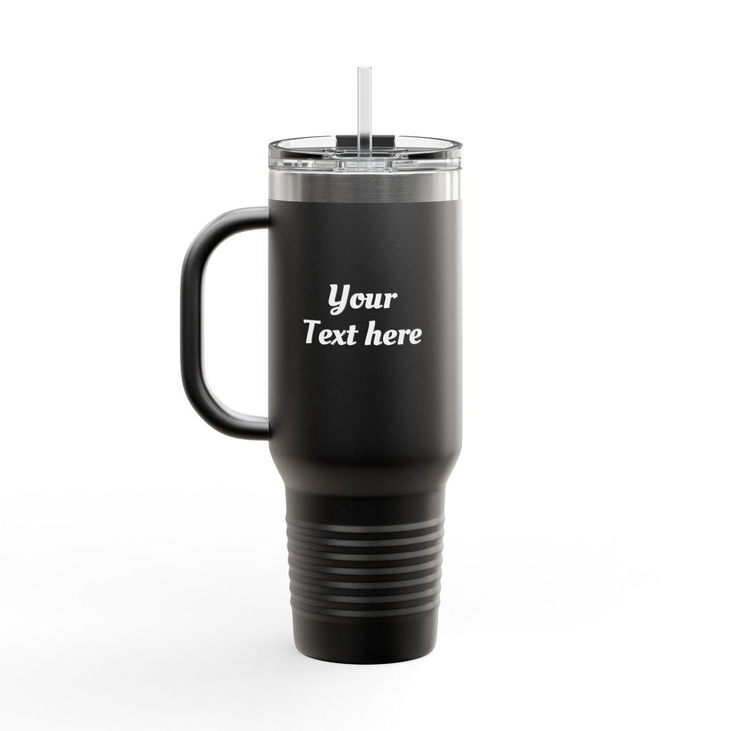 Customizable 40oz Insulated Travel Mug with Handle — Personalize Tumbler