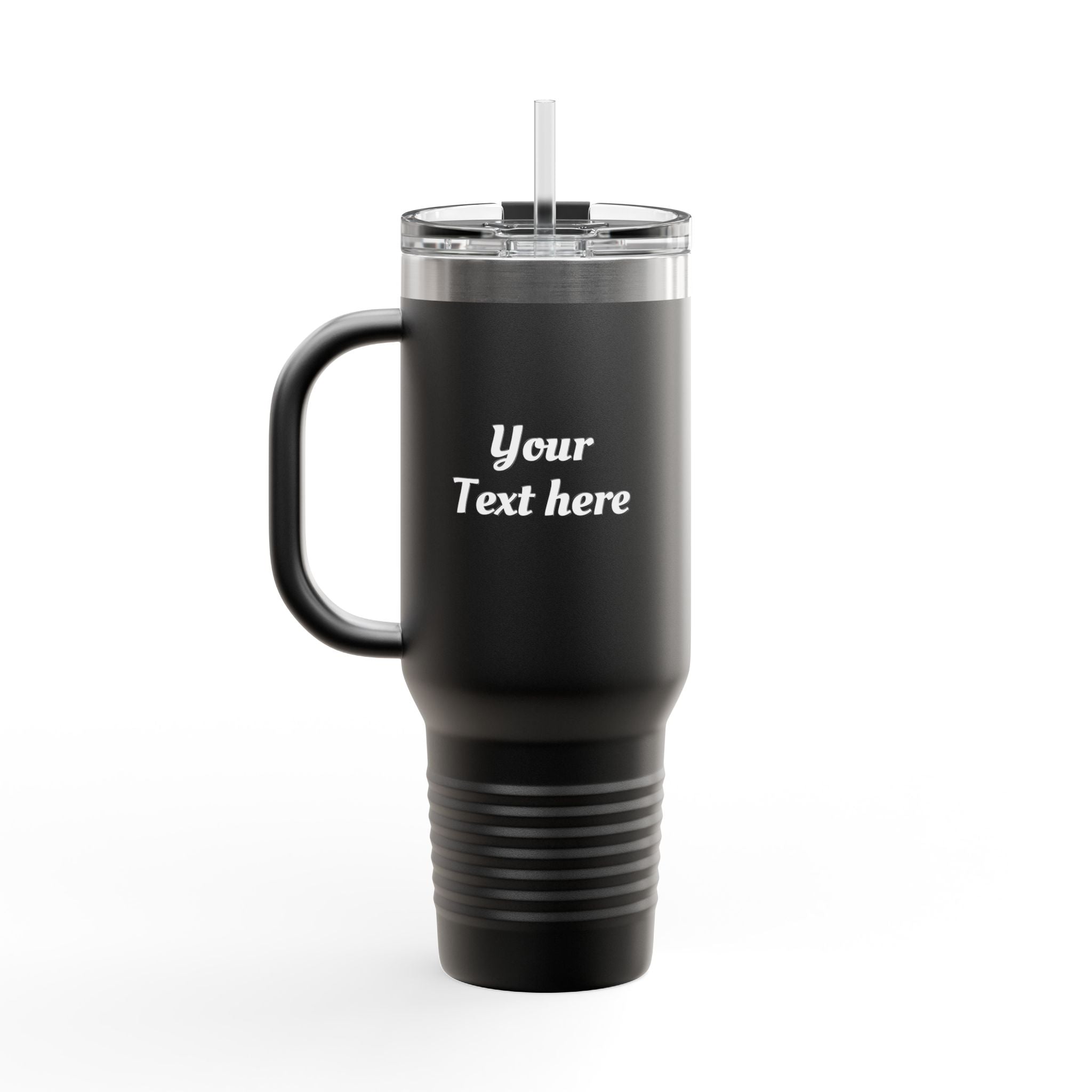 Customizable 40oz Insulated Travel Mug with Handle — Personalize Tumbler