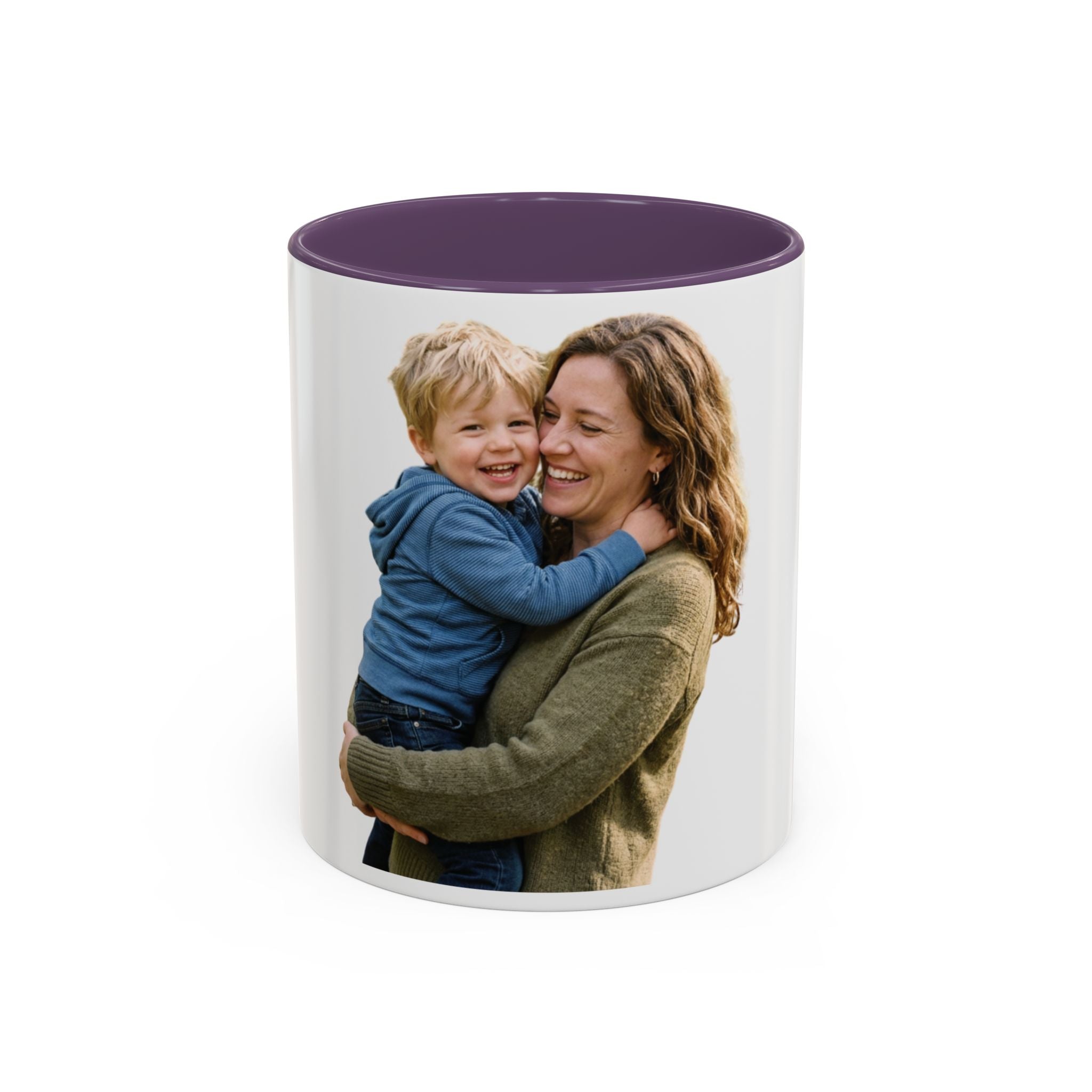Personalized Photo Accent Coffee Mug — Custom Photo Coffee Mug (11/15 oz)