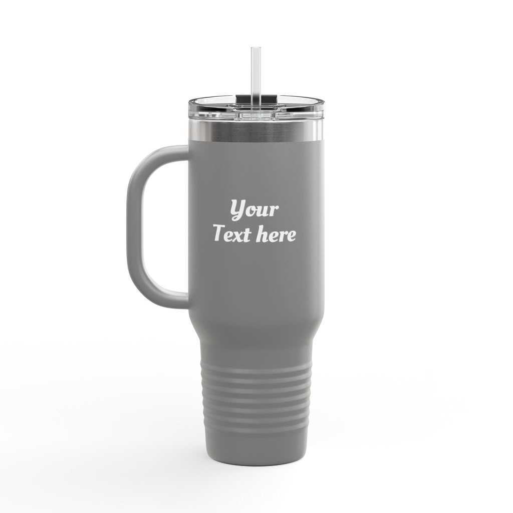 Customizable 40oz Insulated Travel Mug with Handle — Personalize Tumbler