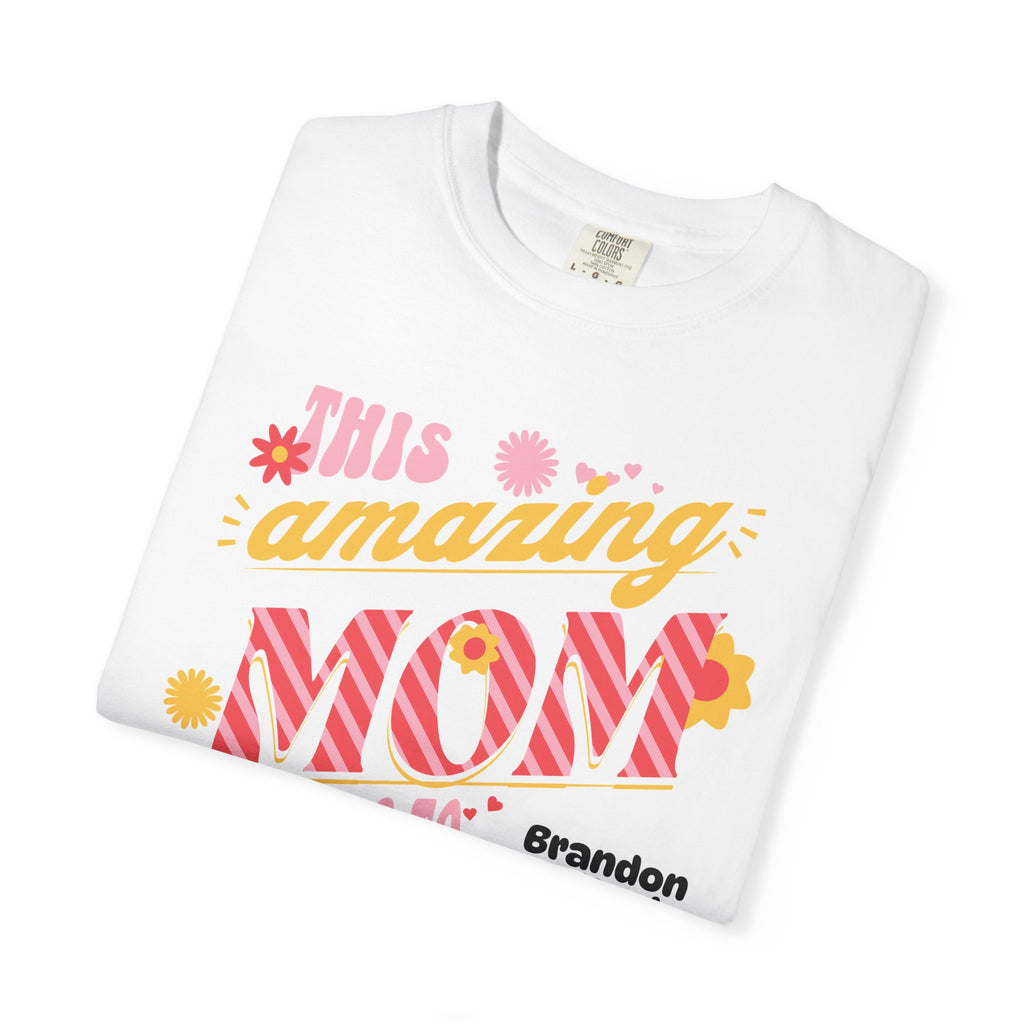 Personalized "This Amazing Mom Belongs To" T-Shirt — Custom Kids' Names (Mother's Day Gift)