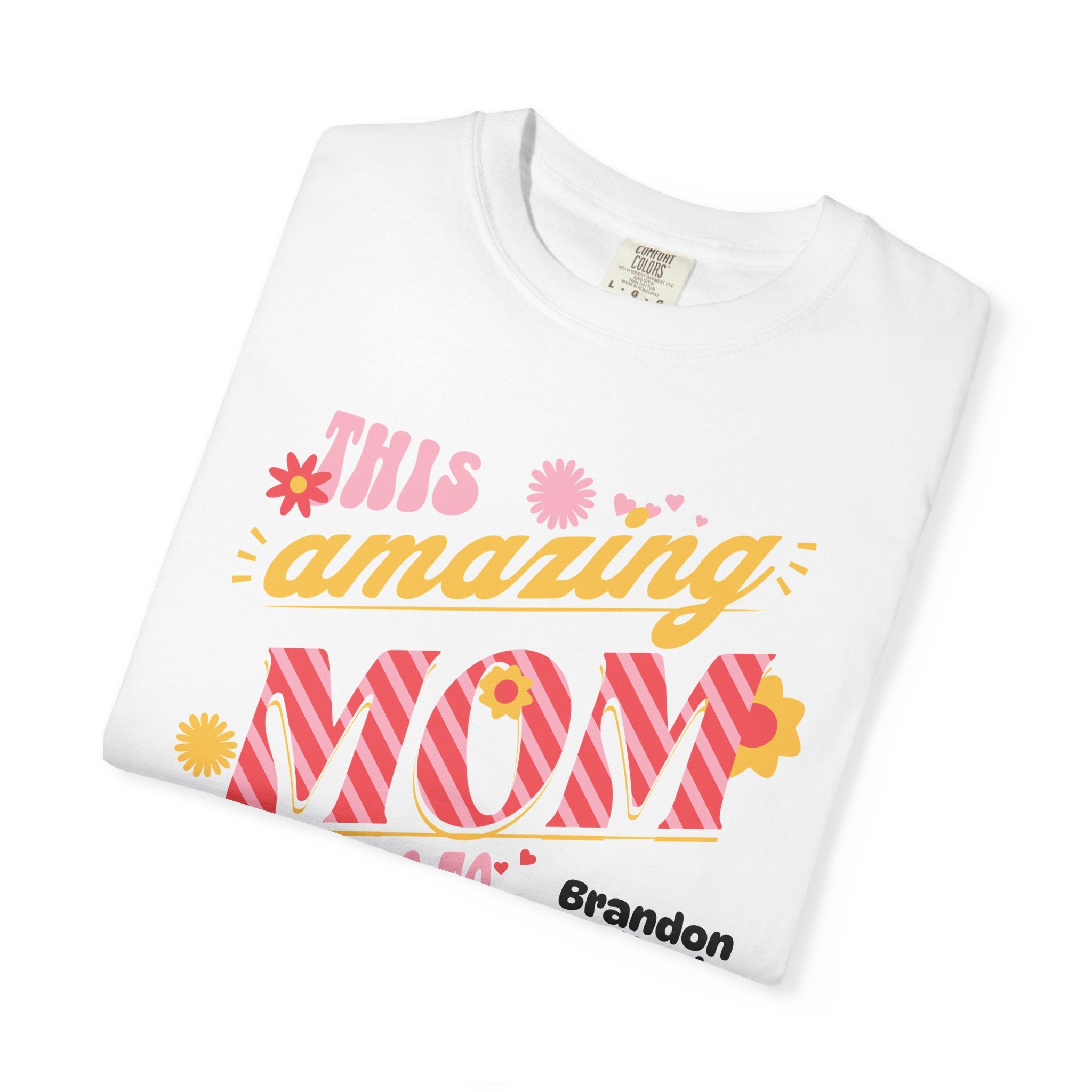Personalized "This Amazing Mom Belongs To" T-Shirt — Custom Kids' Names (Mother's Day Gift)