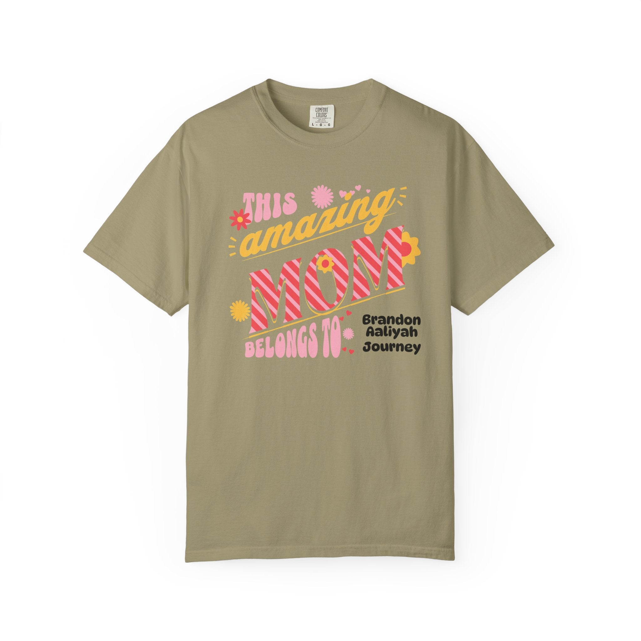 Personalized "This Amazing Mom Belongs To" T-Shirt — Custom Kids' Names (Mother's Day Gift)