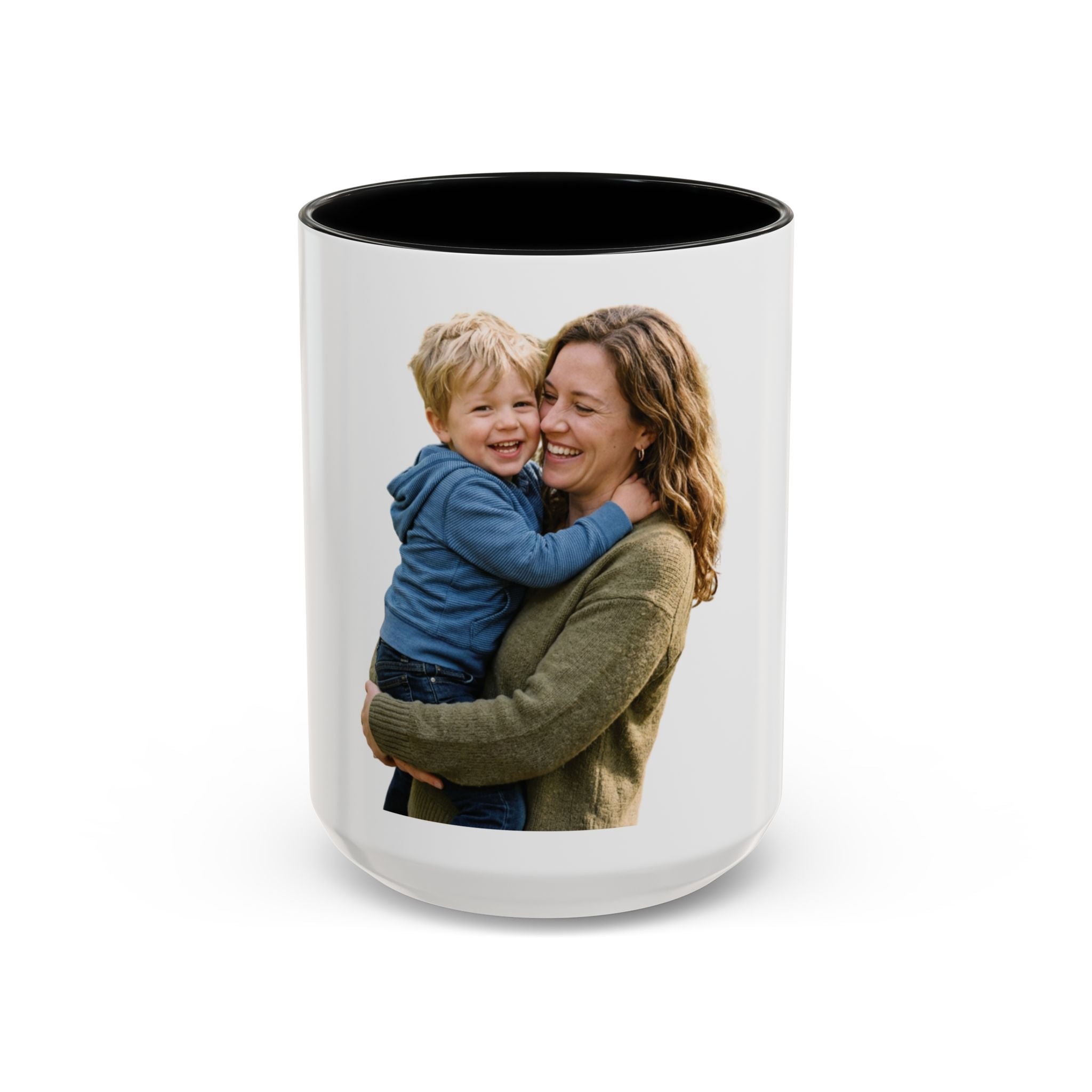 Personalized Photo Accent Coffee Mug — Custom Photo Coffee Mug (11/15 oz)