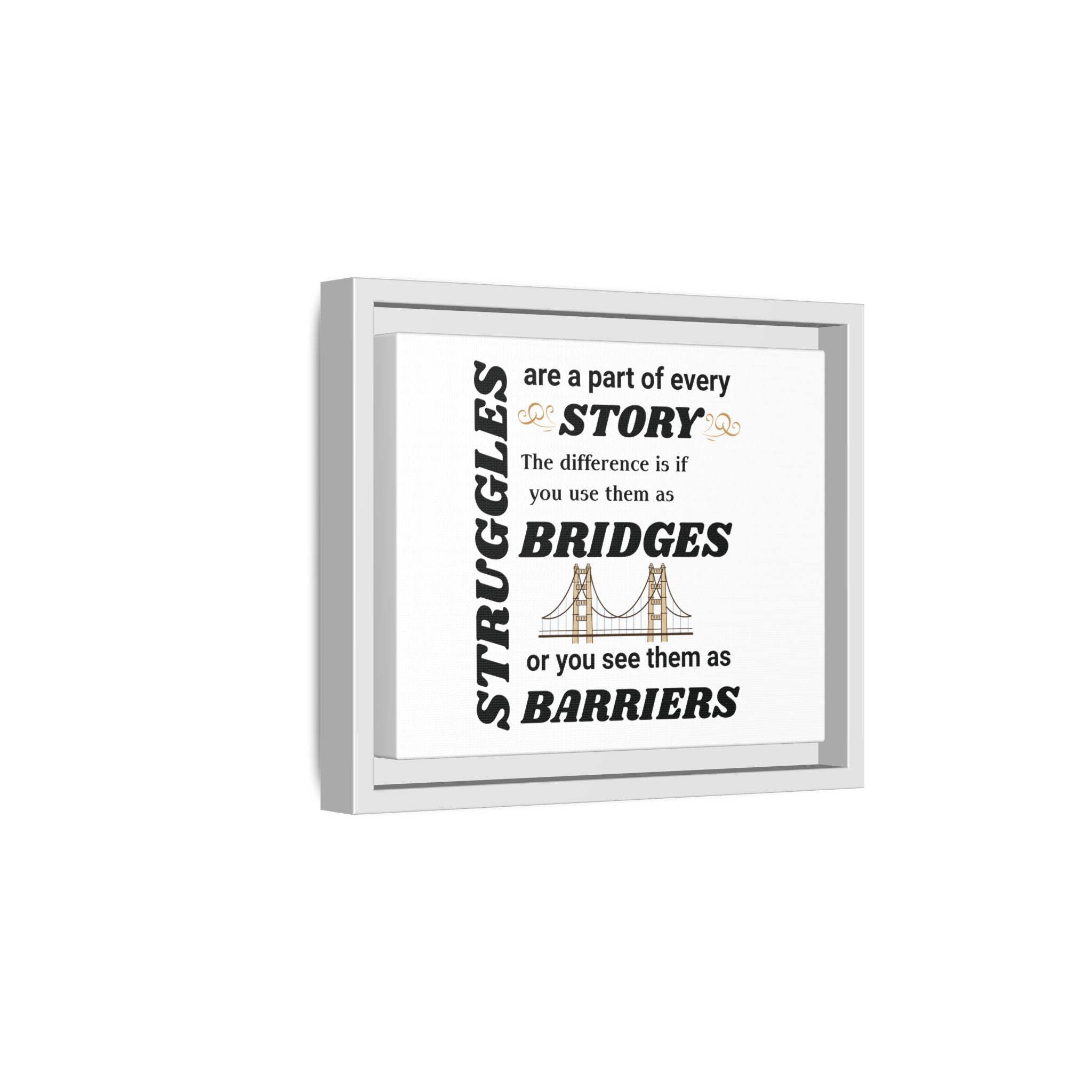 Motivational Framed Canvas — “Struggles Are a Part of Every Story” Wall Art