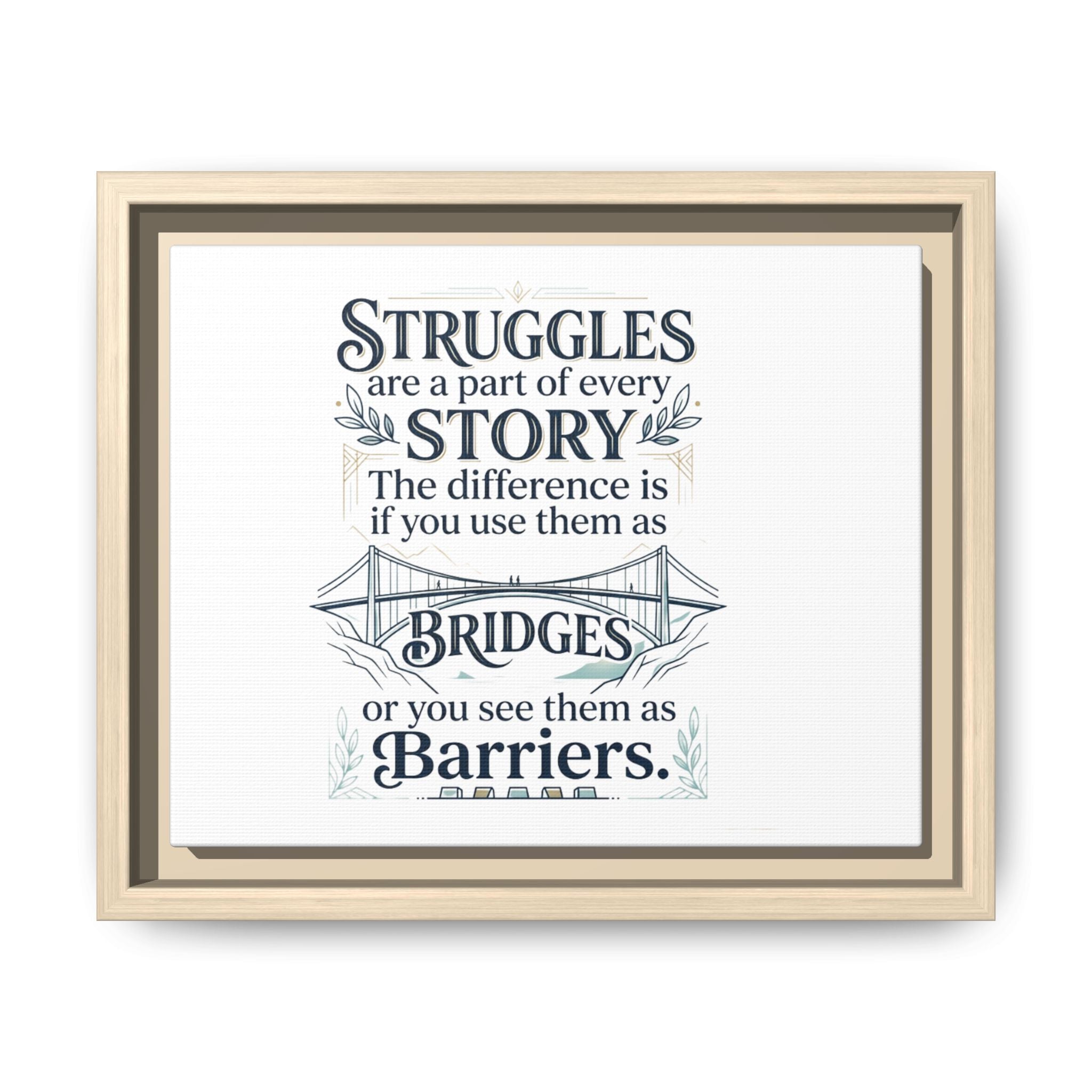 Motivational Wall Art Print — “Struggles Are a Part of Every Story” (Matte Framed Canvas), Wall Art Print, Inspirational Wall Art