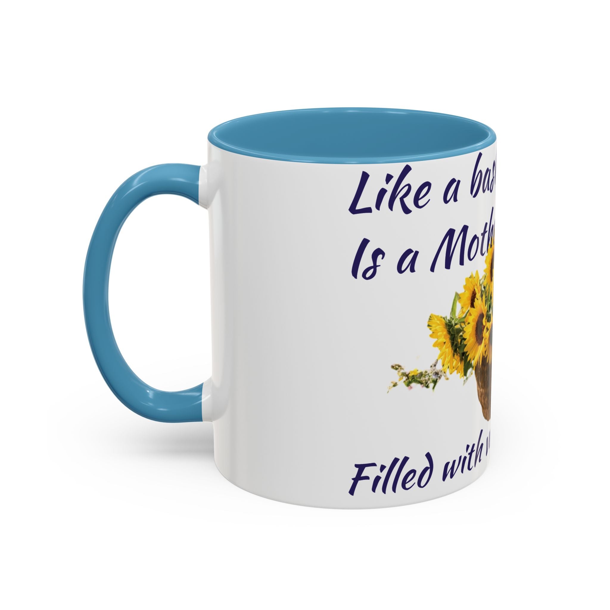 Basket of Sunflowers Mother's Heart Accent Mug — Floral Mother's Day Coffee Mug