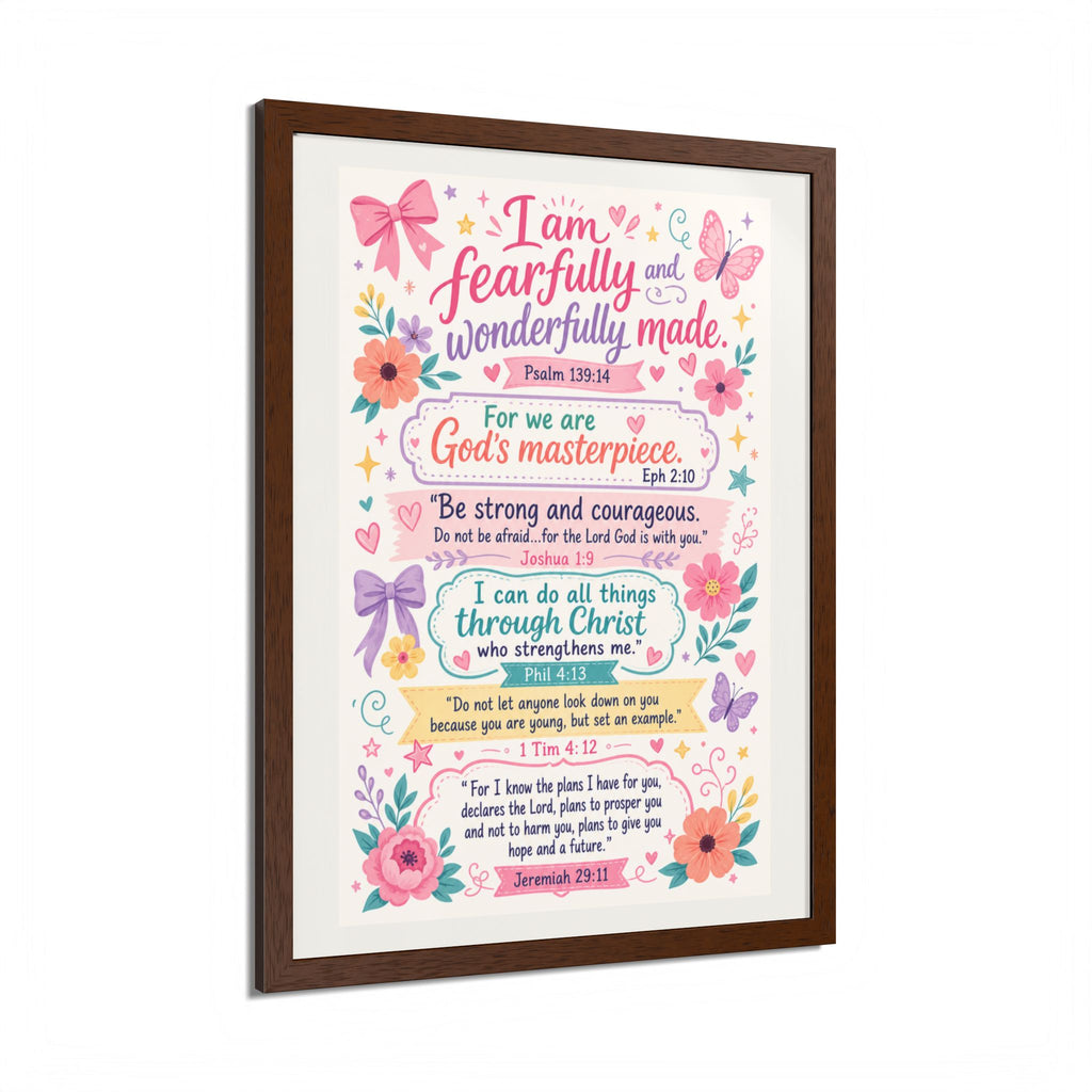 Christian Inspirational Framed Poster — Scripture Wall Art