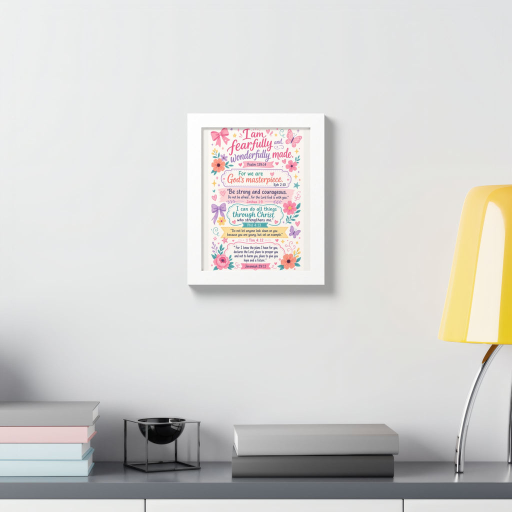 Christian Inspirational Framed Poster — Scripture Wall Art