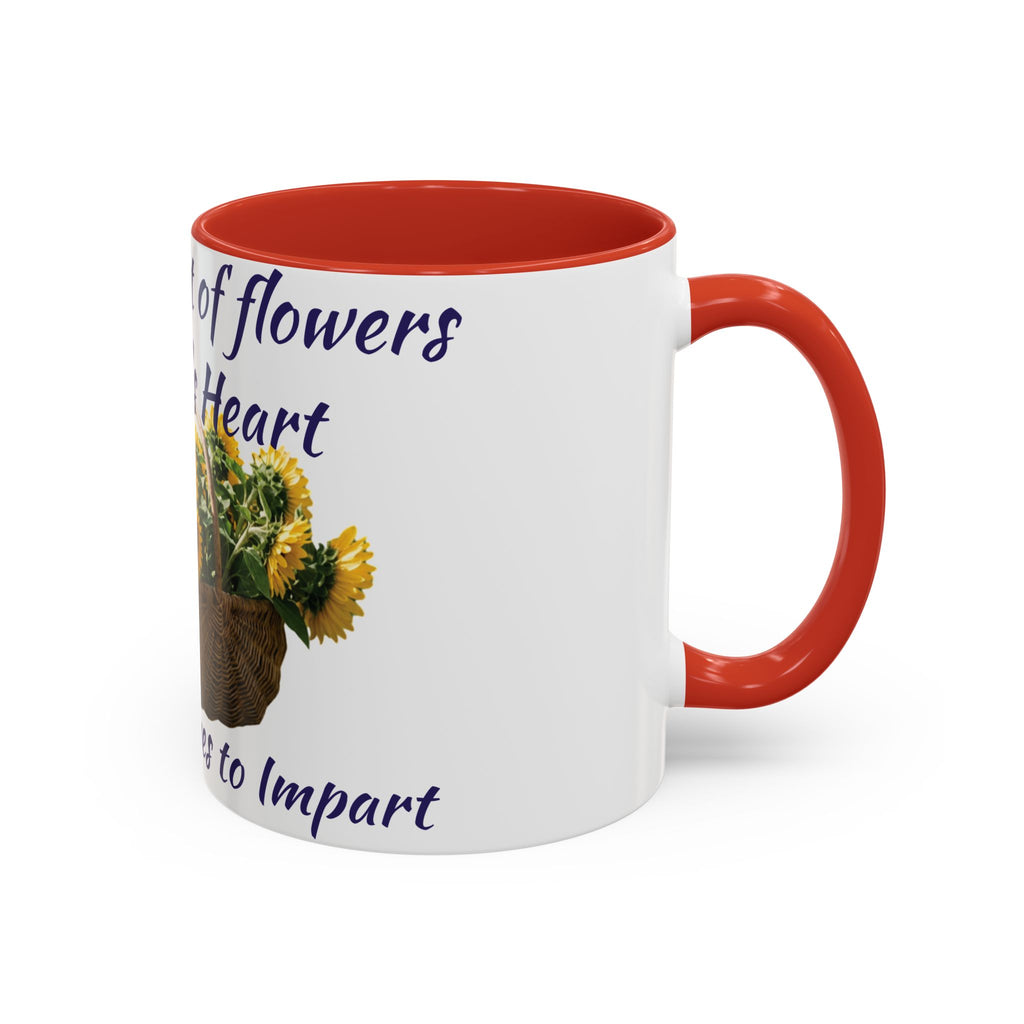 Basket of Sunflowers Mother's Heart Accent Mug — Floral Mother's Day Coffee Mug