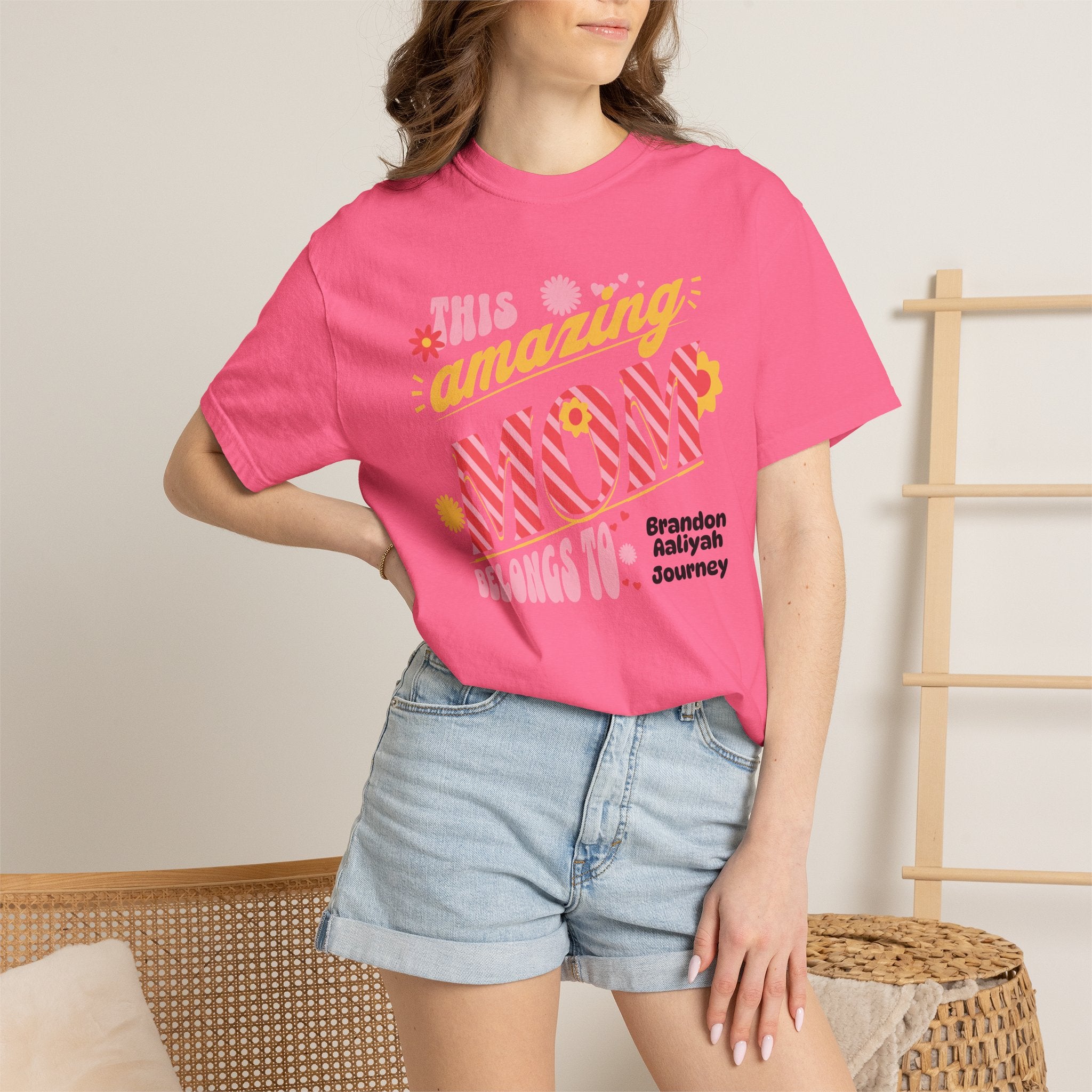 Personalized "This Amazing Mom Belongs To" T-Shirt — Custom Kids' Names (Mother's Day Gift)