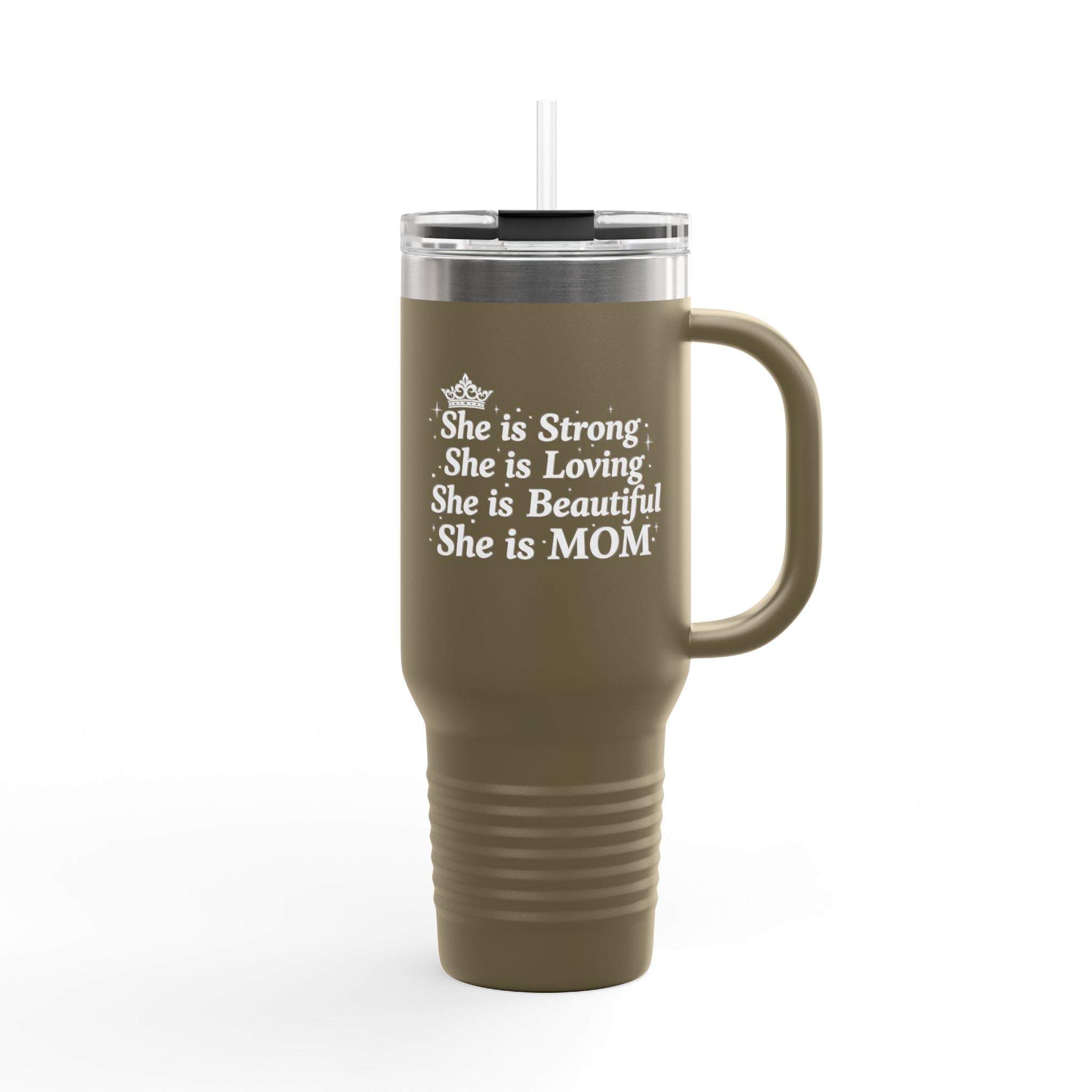 "She is Mom" Insulated Travel Mug (40oz)- Mother's Day Insulated Travel Mug, Mother's Day Gift, Tumbler, Everyday Gift
