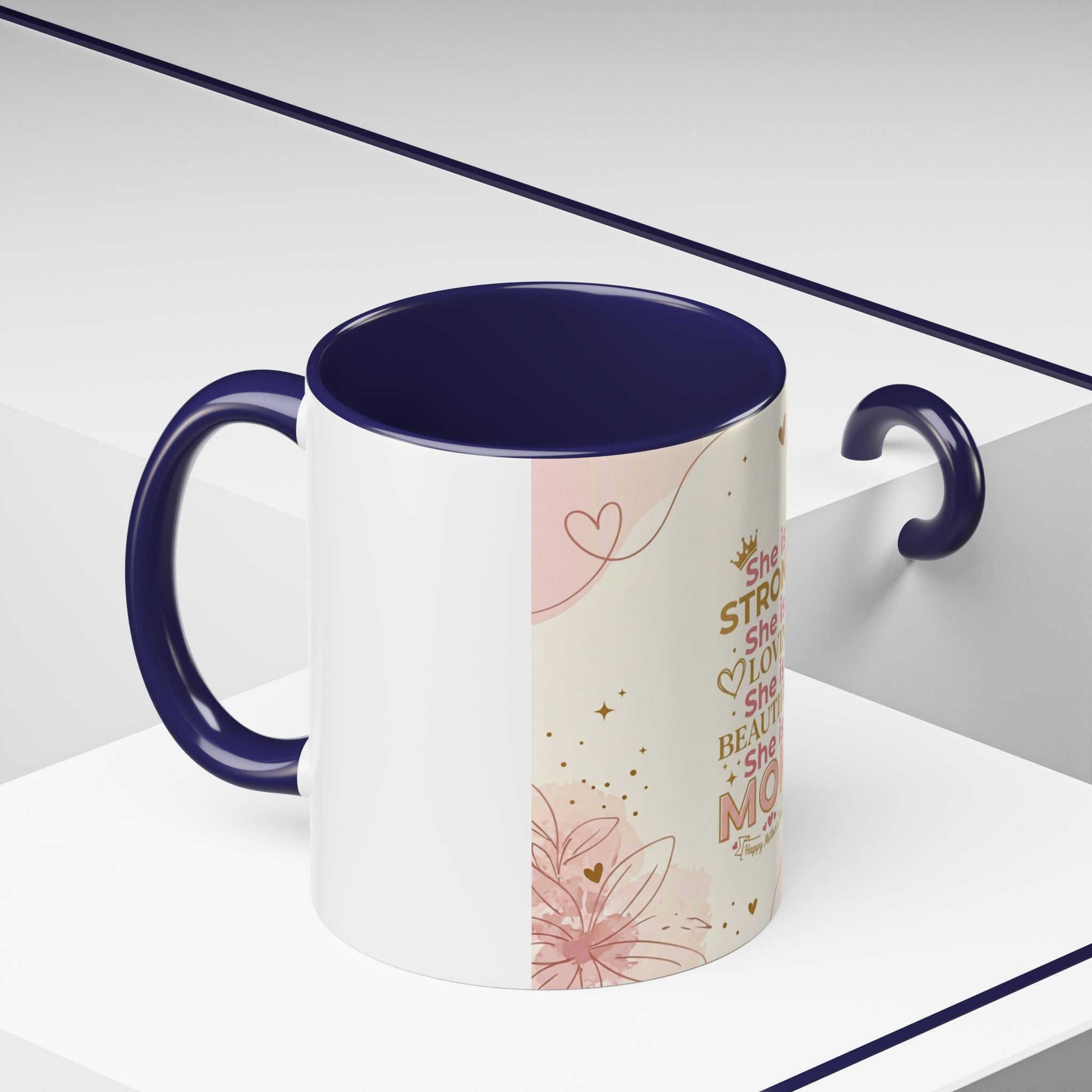 She is MOM Accent Coffee Mug — Mother's Day Gift (11/15 oz)