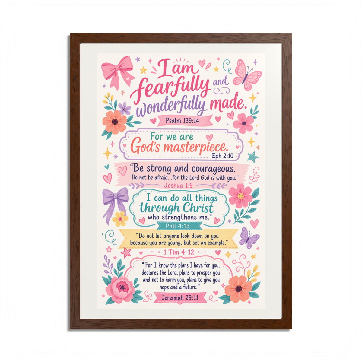 Christian Inspirational Framed Poster — Scripture Wall Art