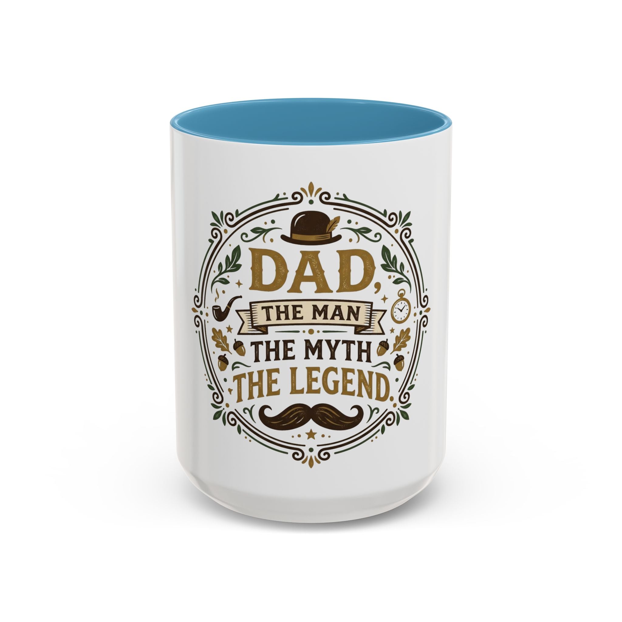 Dad The Man The Myth The Legend Accent Coffee Mug — Father's Day Gift (11oz & 15oz)