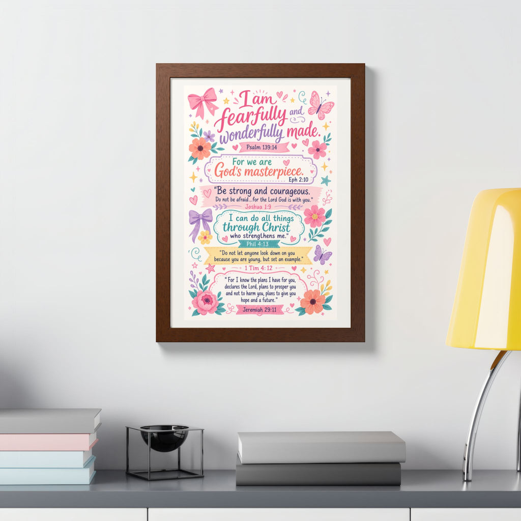 Christian Inspirational Framed Poster — Scripture Wall Art