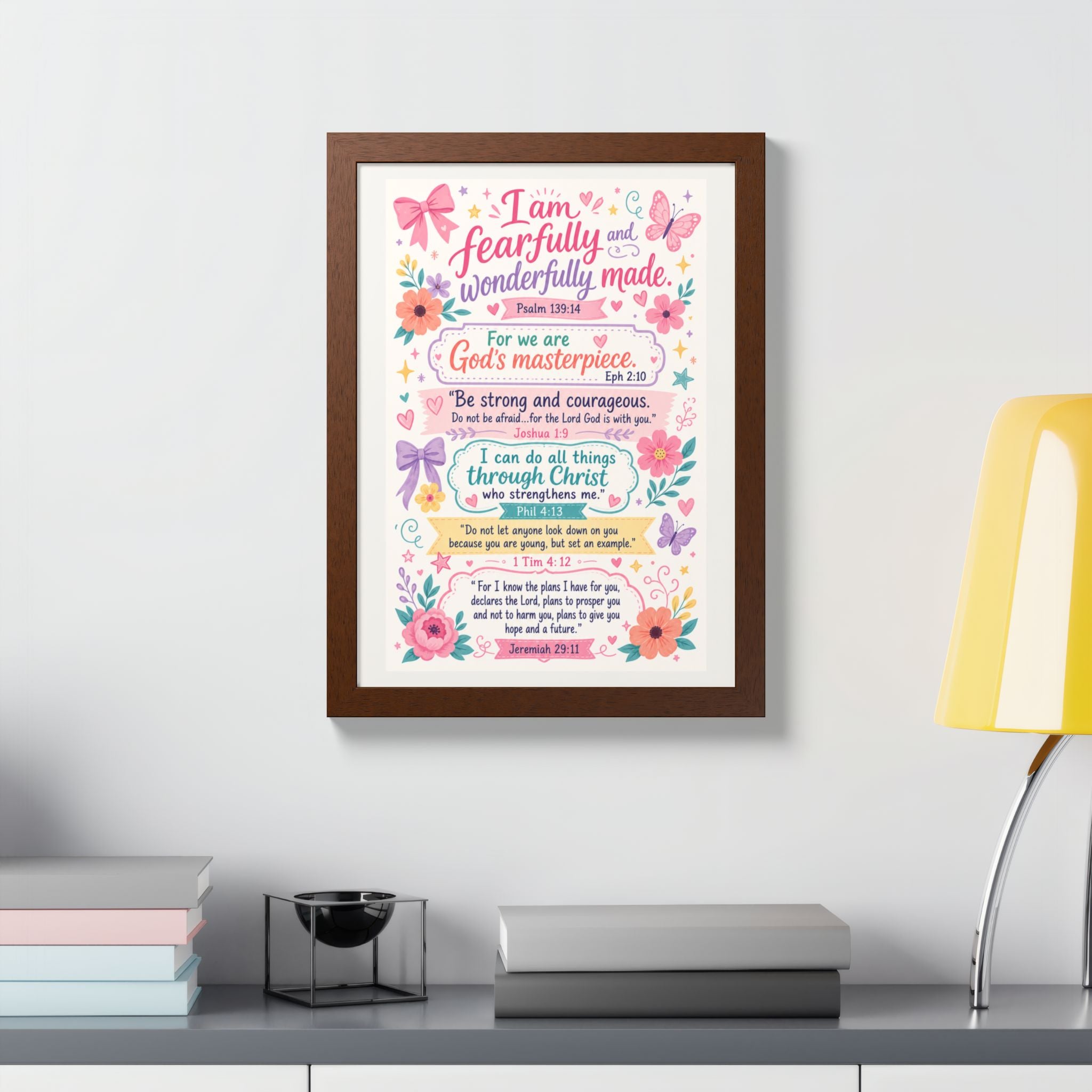 Christian Inspirational Framed Poster — Scripture Wall Art