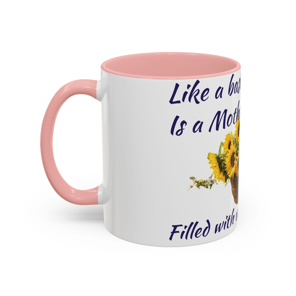 Basket of Sunflowers Mother's Heart Accent Mug — Floral Mother's Day Coffee Mug