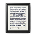 Father's Day Framed Canvas — Happy Father's Day Tribute Print (Personalize To/From)