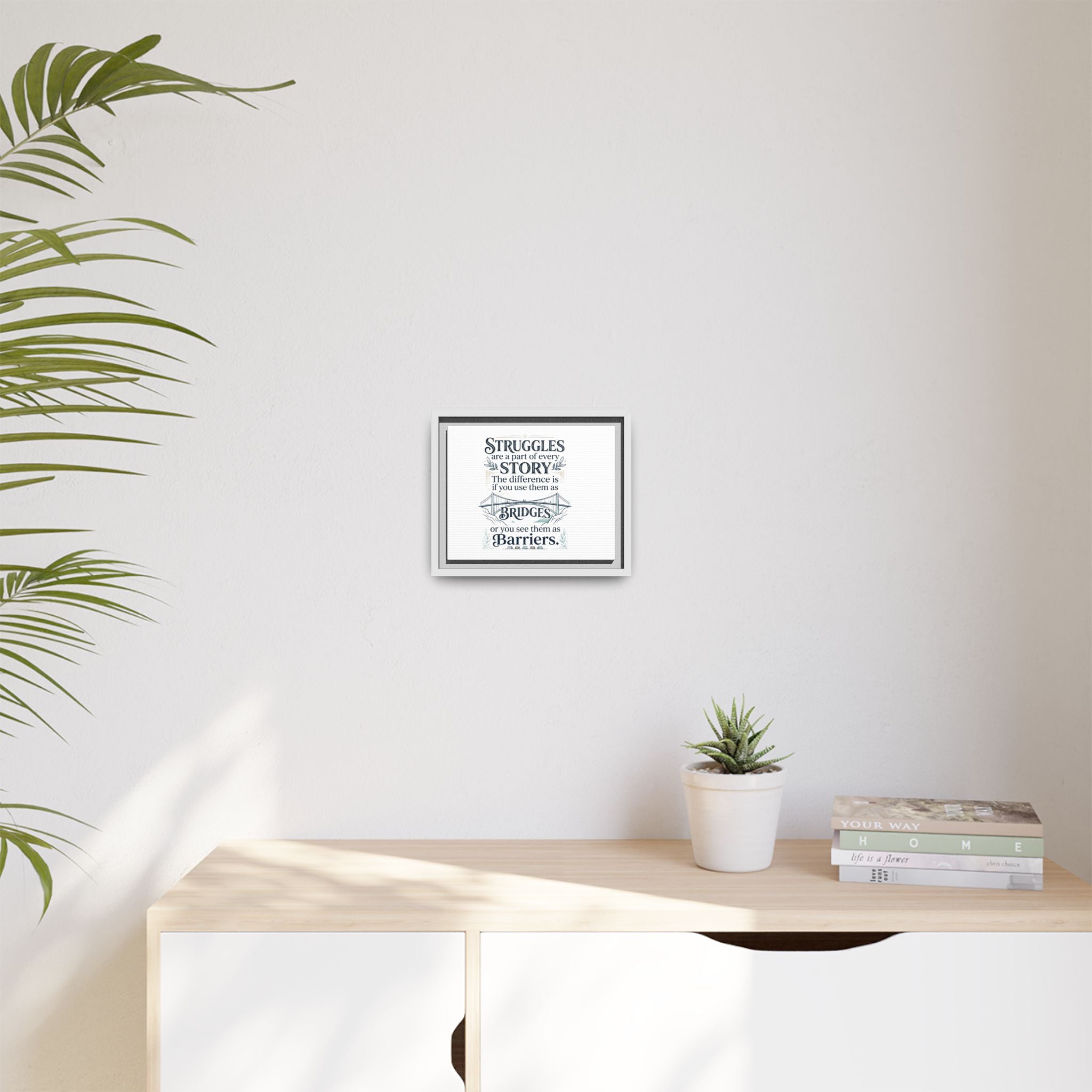 Motivational Wall Art Print — “Struggles Are a Part of Every Story” (Matte Framed Canvas), Wall Art Print, Inspirational Wall Art