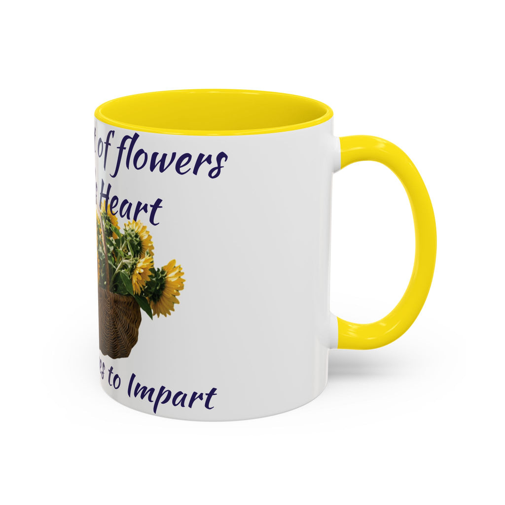 Basket of Sunflowers Mother's Heart Accent Mug — Floral Mother's Day Coffee Mug