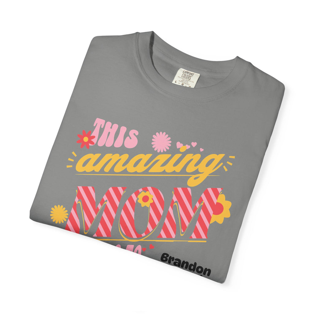 Personalized "This Amazing Mom Belongs To" T-Shirt — Custom Kids' Names (Mother's Day Gift)