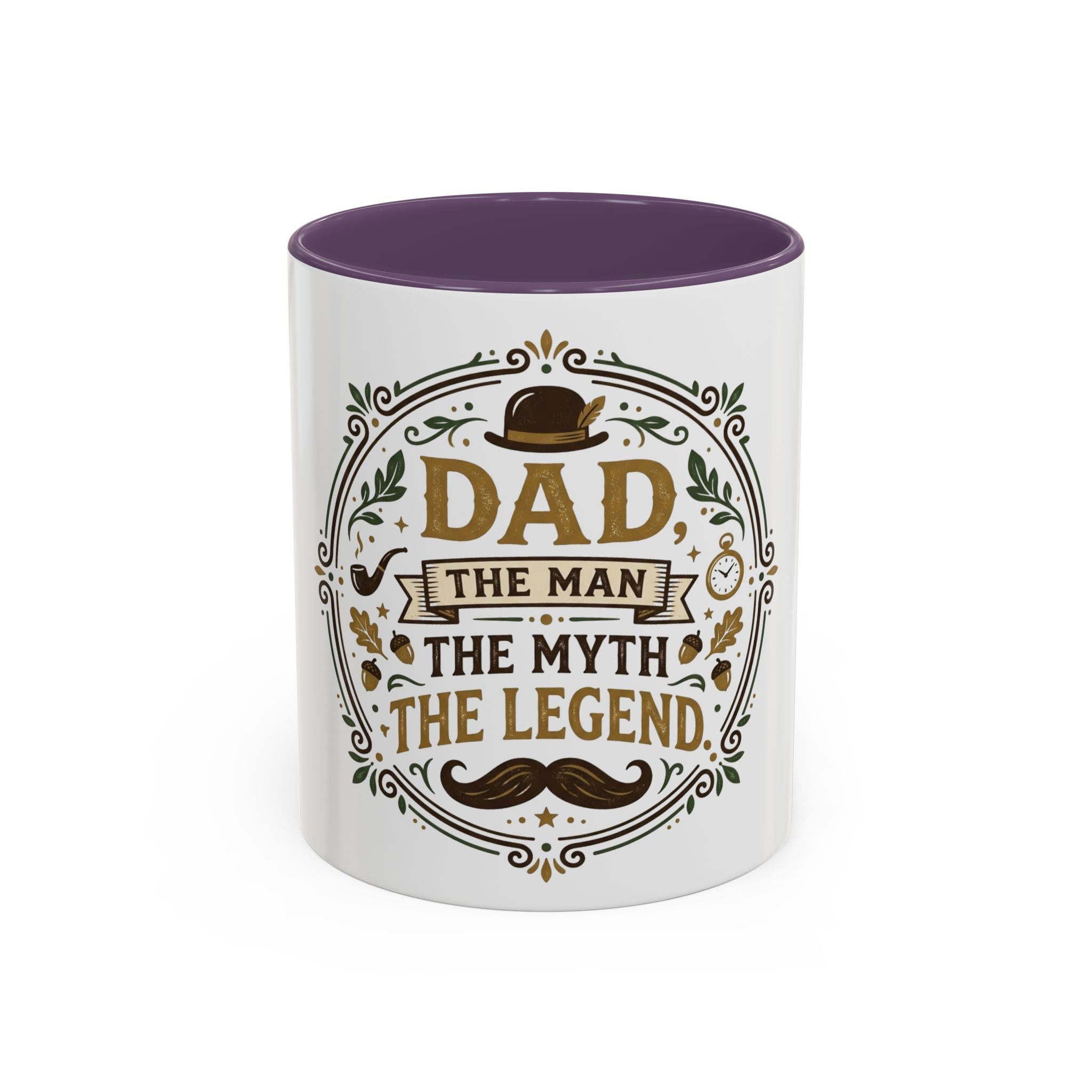 Dad The Man The Myth The Legend Accent Coffee Mug — Father's Day Gift (11oz & 15oz)