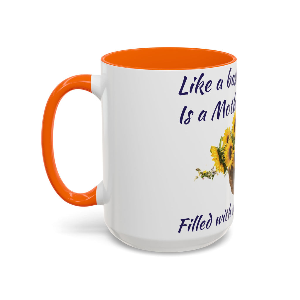 Basket of Sunflowers Mother's Heart Accent Mug — Floral Mother's Day Coffee Mug