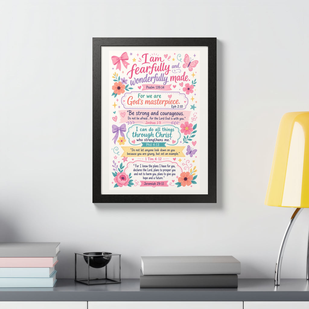 Christian Inspirational Framed Poster — Scripture Wall Art
