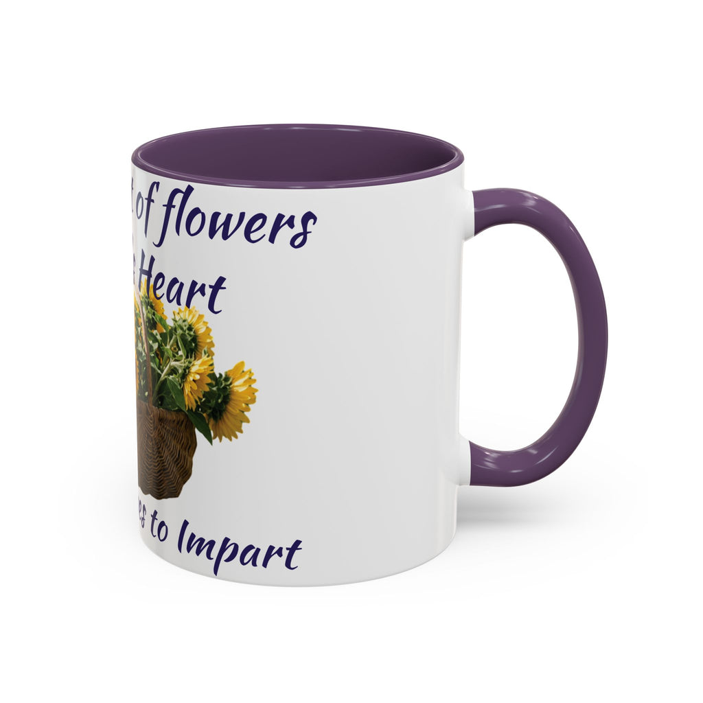 Basket of Sunflowers Mother's Heart Accent Mug — Floral Mother's Day Coffee Mug