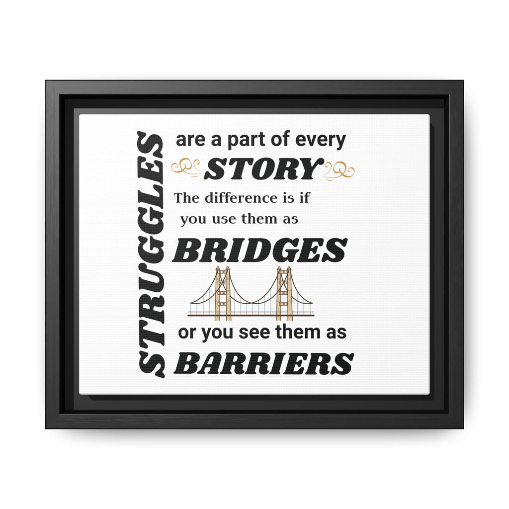 Motivational Framed Canvas — “Struggles Are a Part of Every Story” Wall Art