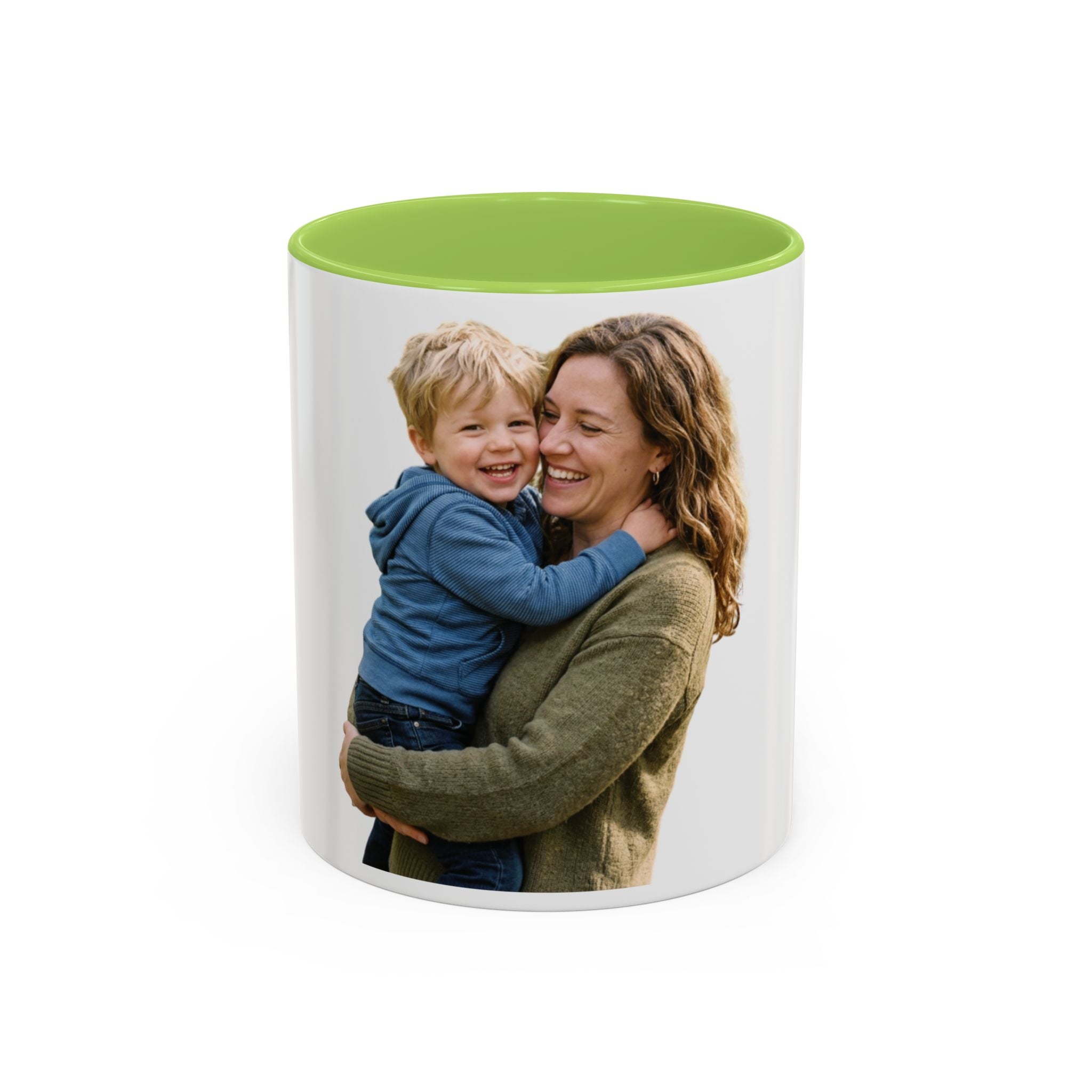 Personalized Photo Accent Coffee Mug — Custom Photo Coffee Mug (11/15 oz)