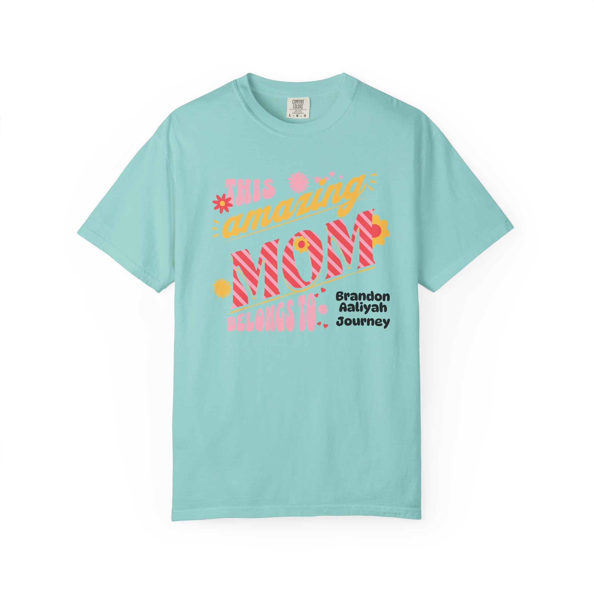 Personalized "This Amazing Mom Belongs To" T-Shirt — Custom Kids' Names (Mother's Day Gift)