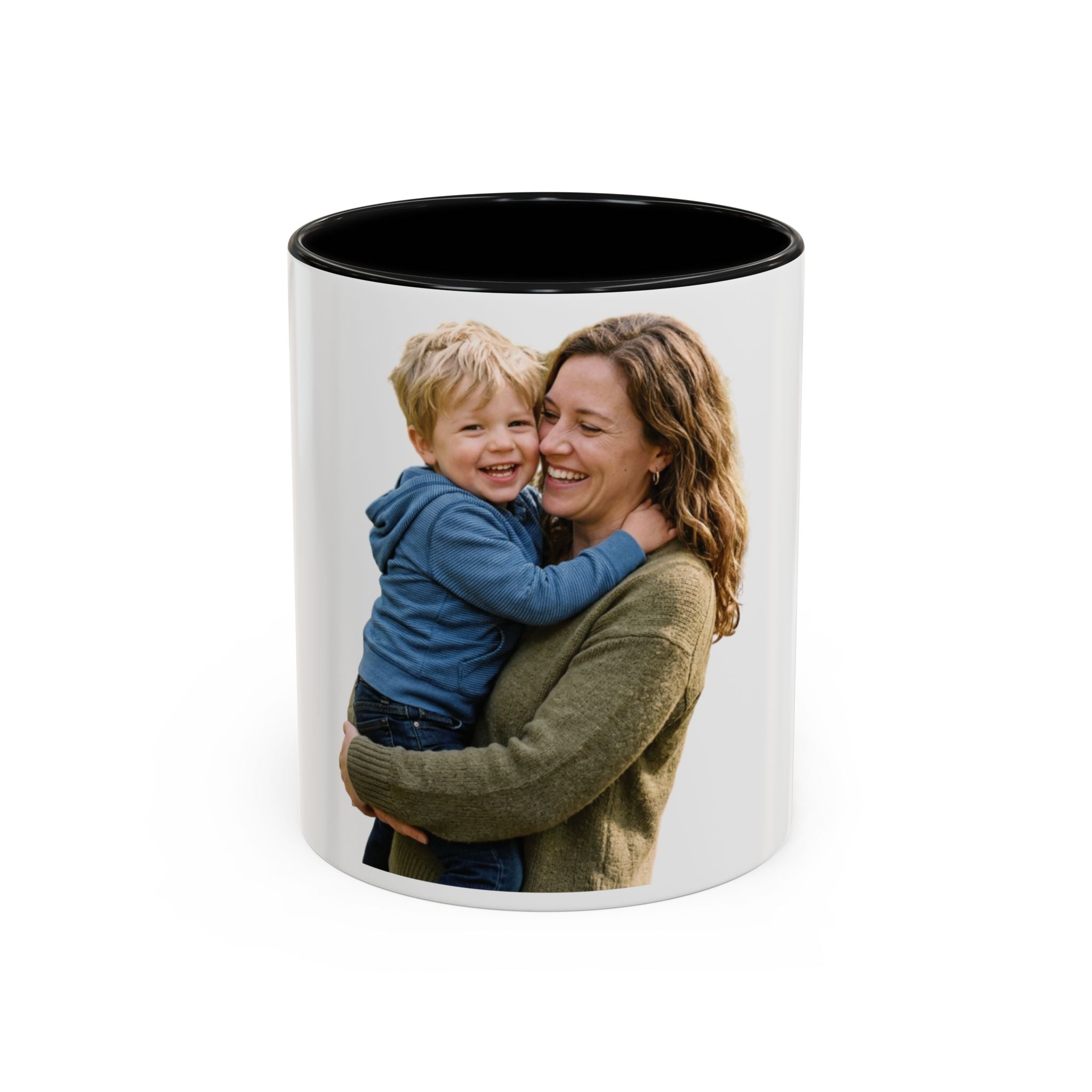 Personalized Photo Accent Coffee Mug — Custom Photo Coffee Mug (11/15 oz)