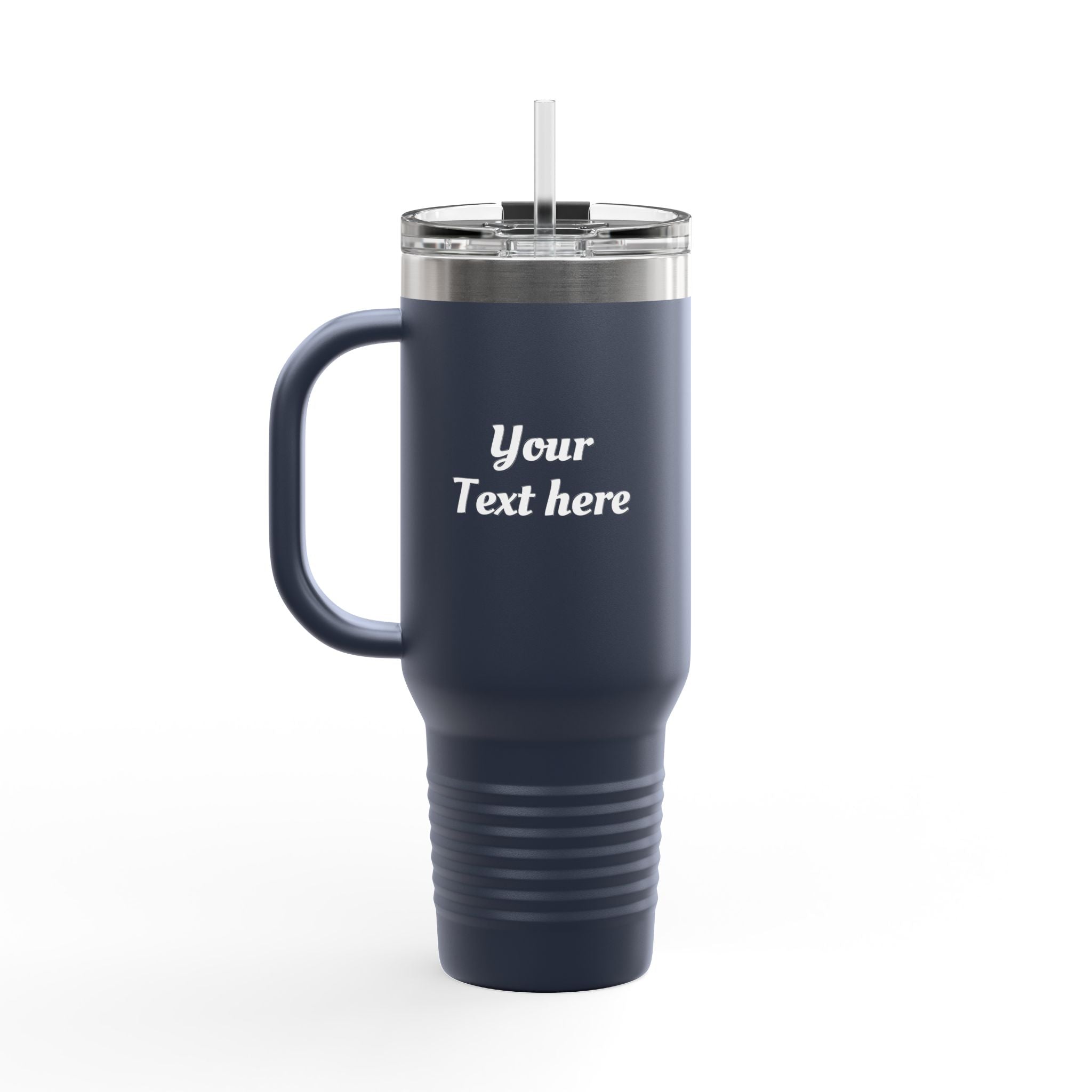 Customizable 40oz Insulated Travel Mug with Handle — Personalize Tumbler