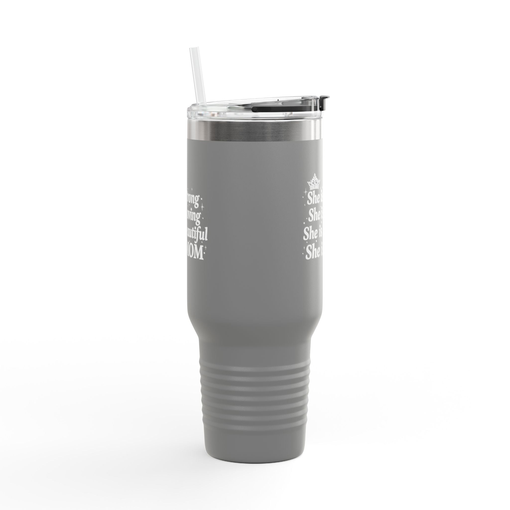 "She is Mom" Insulated Travel Mug (40oz)- Mother's Day Insulated Travel Mug, Mother's Day Gift, Tumbler, Everyday Gift