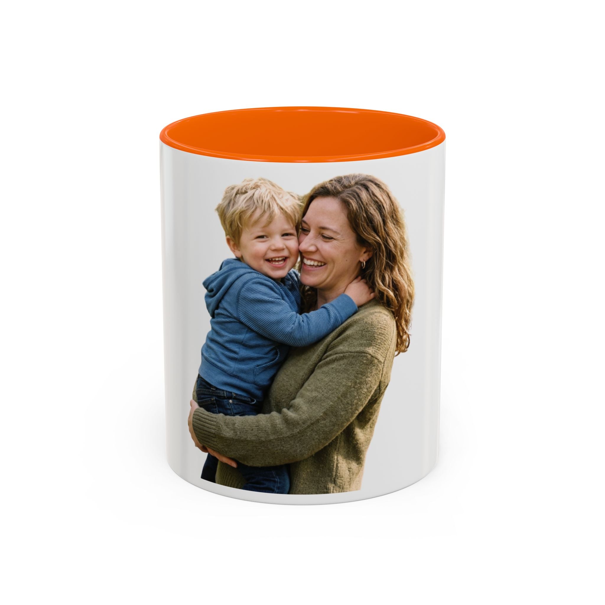 Personalized Photo Accent Coffee Mug — Custom Photo Coffee Mug (11/15 oz)