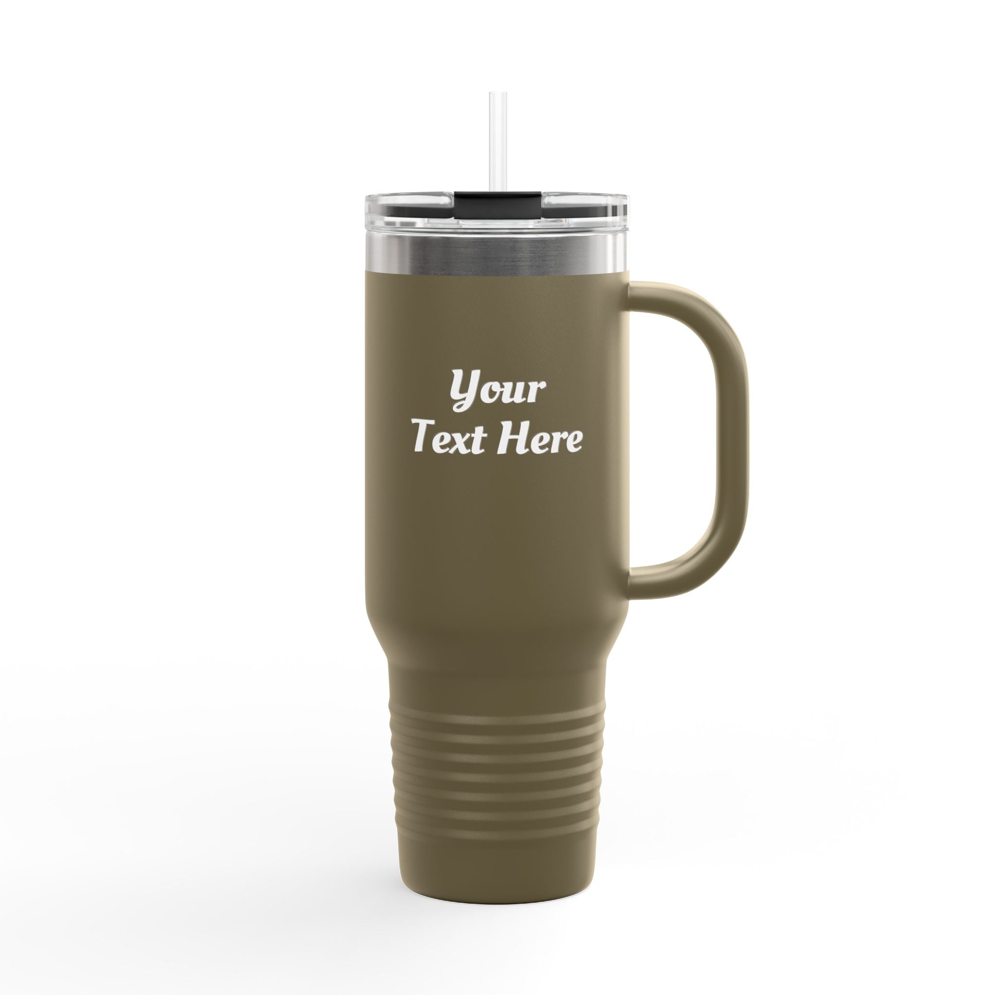 Customizable 40oz Insulated Travel Mug with Handle — Personalize Tumbler