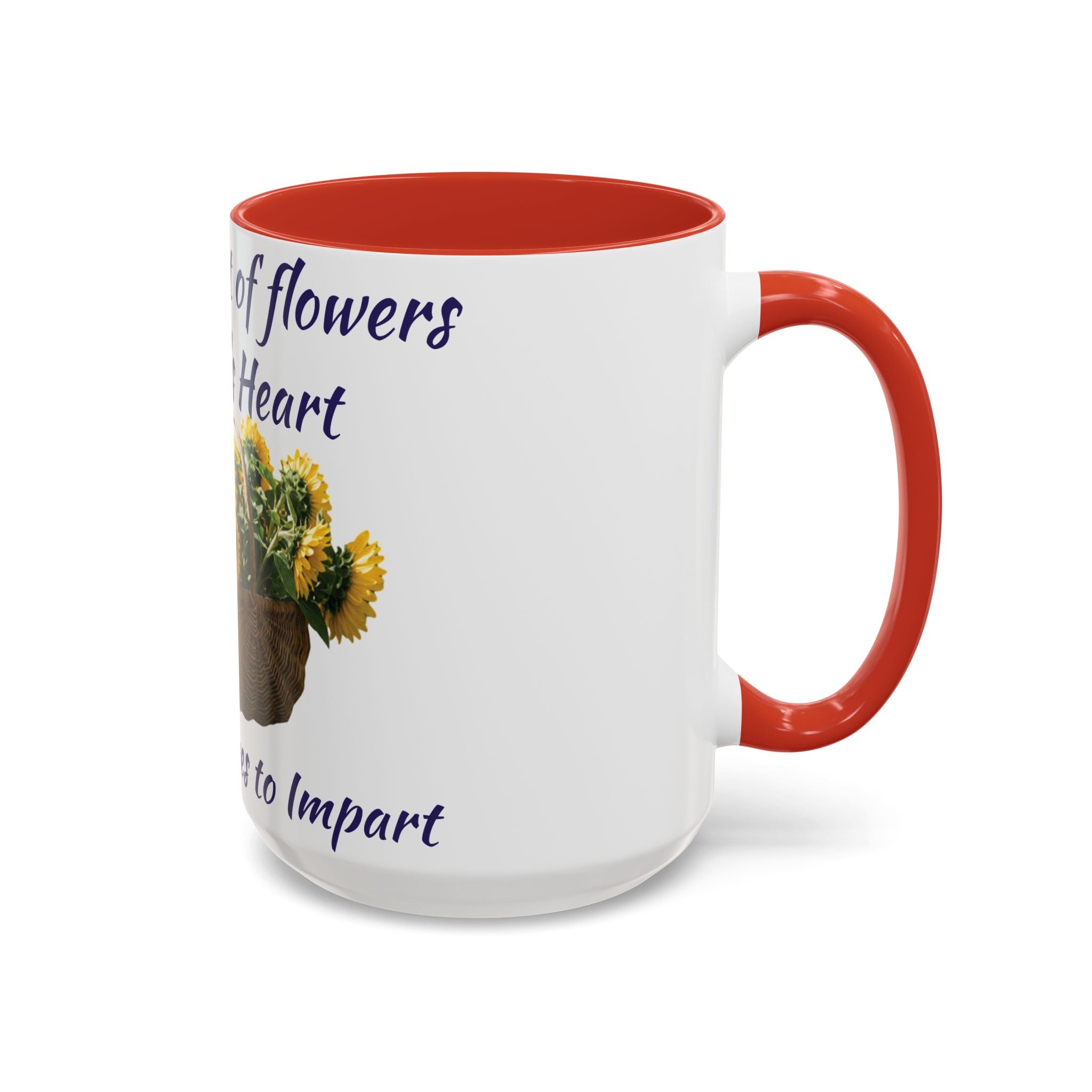Basket of Sunflowers Mother's Heart Accent Mug — Floral Mother's Day Coffee Mug