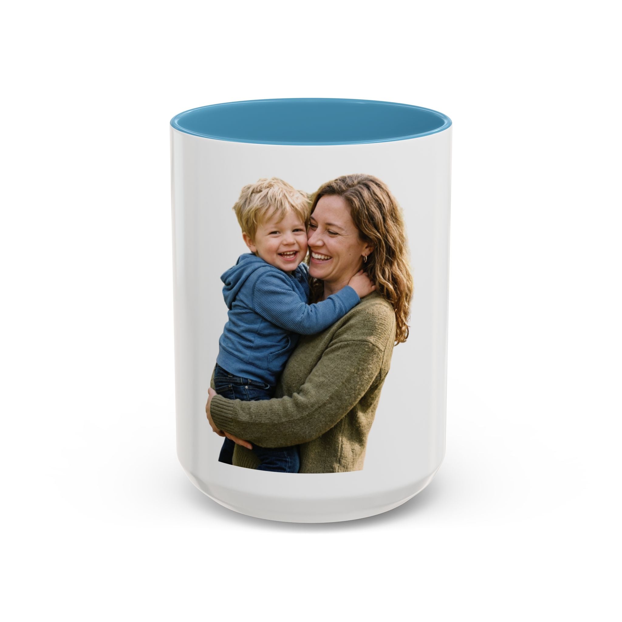 Personalized Photo Accent Coffee Mug — Custom Photo Coffee Mug (11/15 oz)