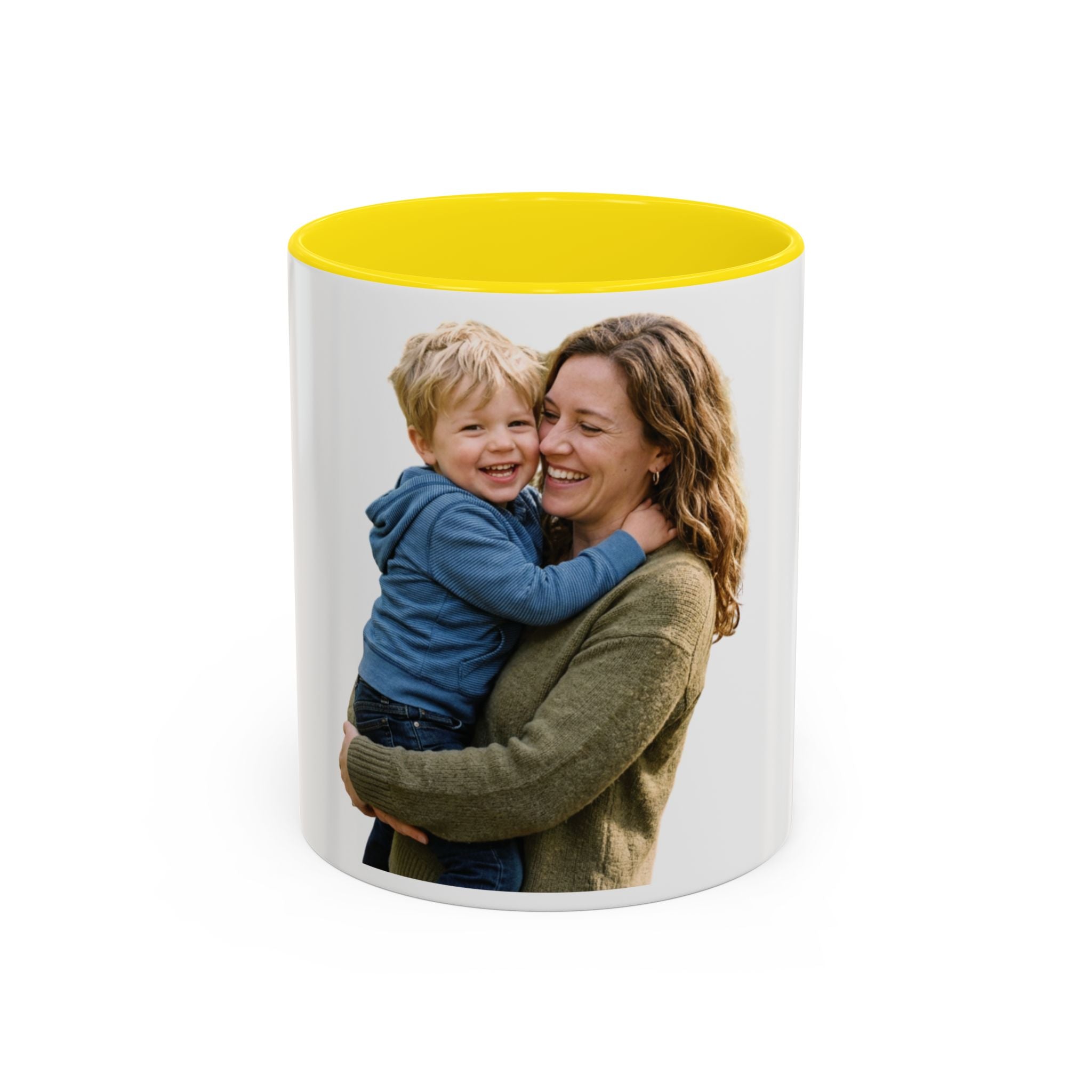 Personalized Photo Accent Coffee Mug — Custom Photo Coffee Mug (11/15 oz)