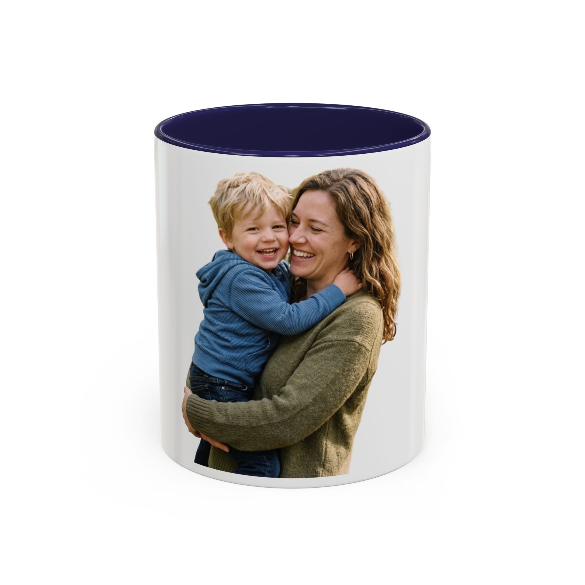 Personalized Photo Accent Coffee Mug — Custom Photo Coffee Mug (11/15 oz)