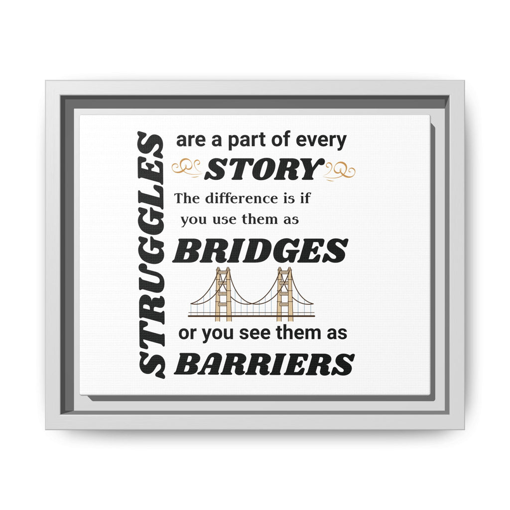Motivational Framed Canvas — “Struggles Are a Part of Every Story” Wall Art