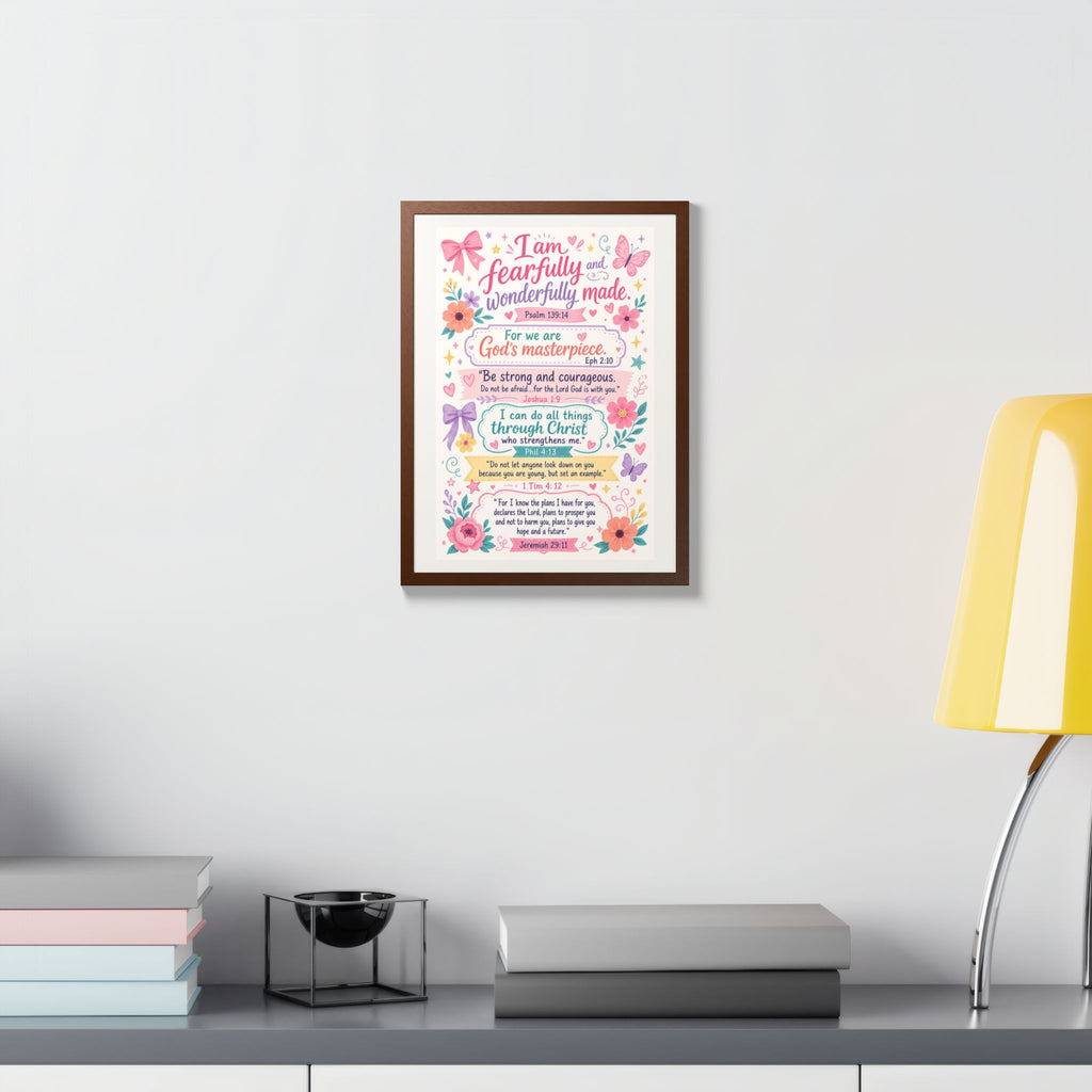 Christian Inspirational Framed Poster — Scripture Wall Art