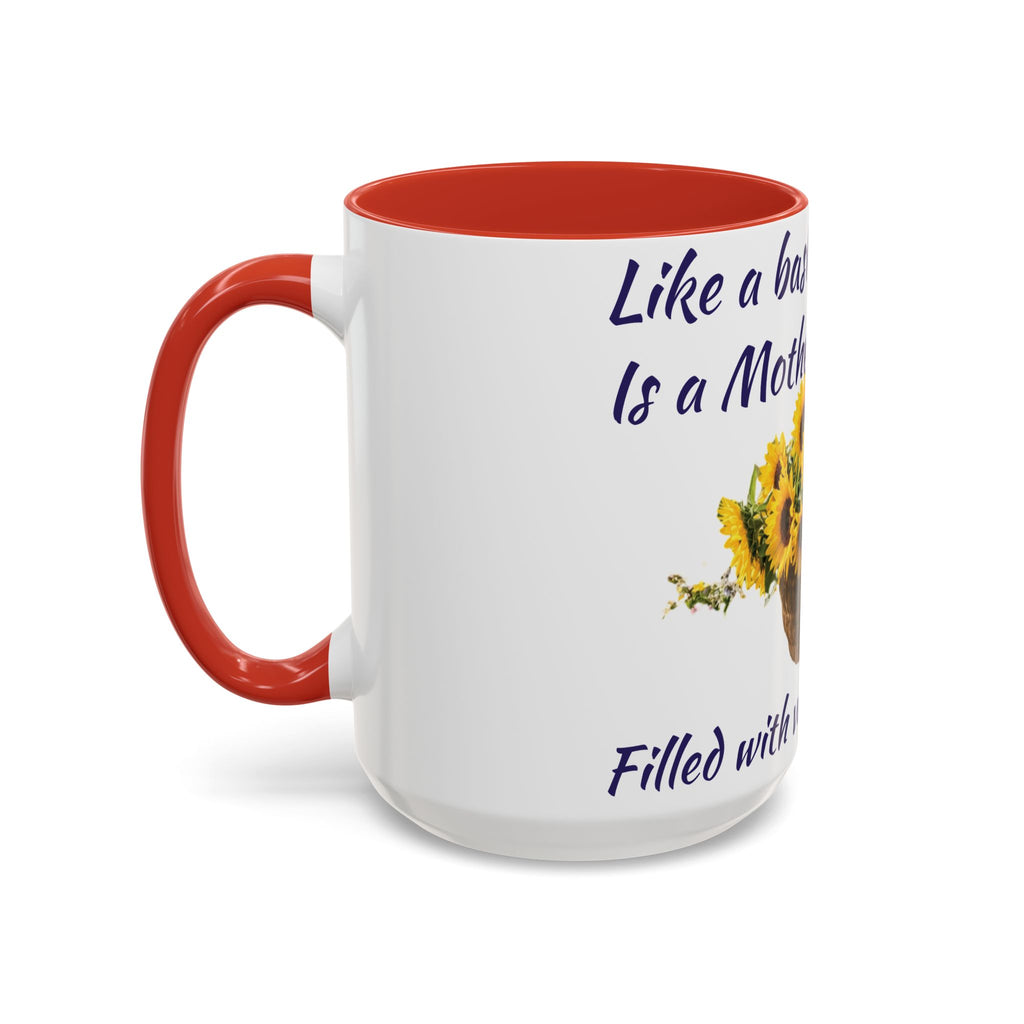 Basket of Sunflowers Mother's Heart Accent Mug — Floral Mother's Day Coffee Mug