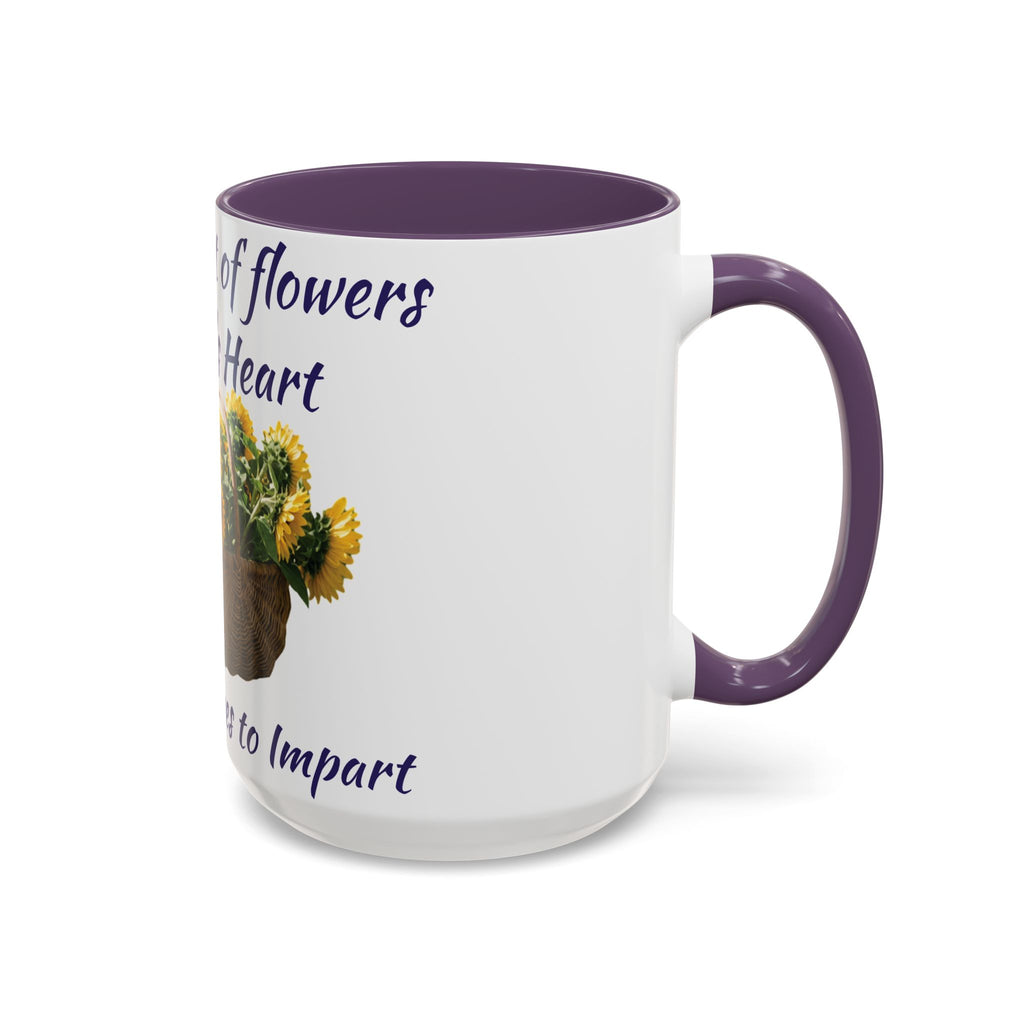 Basket of Sunflowers Mother's Heart Accent Mug — Floral Mother's Day Coffee Mug