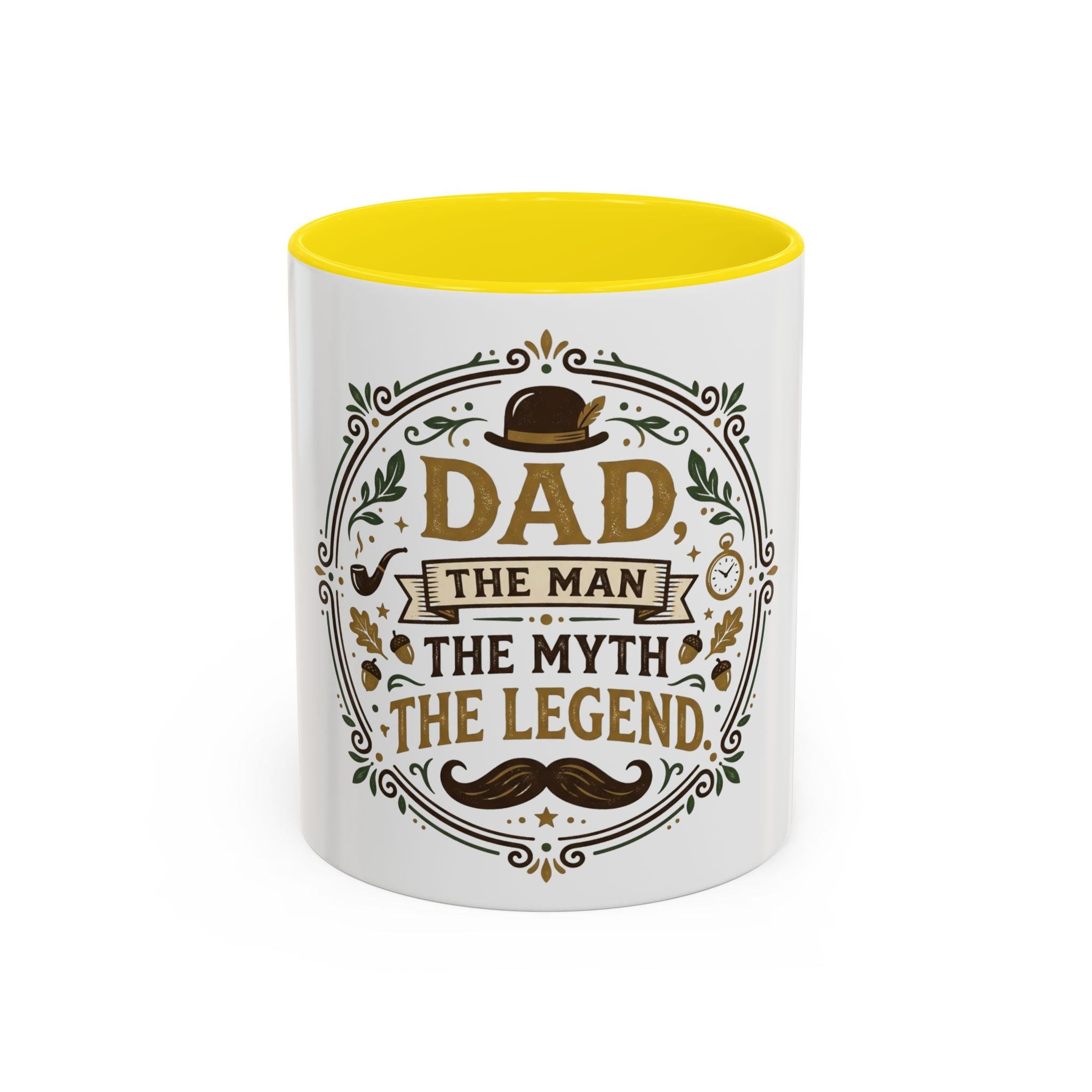 Dad The Man The Myth The Legend Accent Coffee Mug — Father's Day Gift (11oz & 15oz)